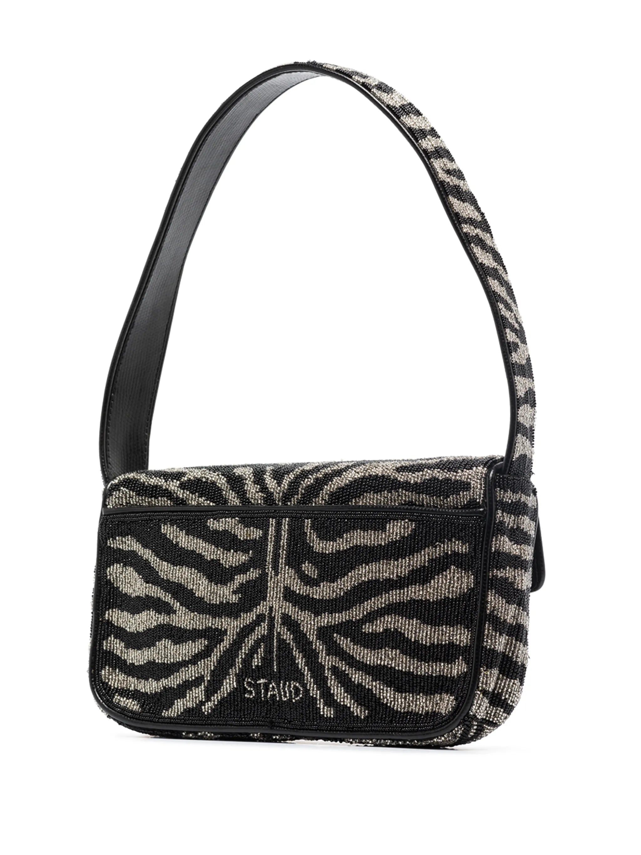 Tommy beaded-zebra pattern shoulder bag