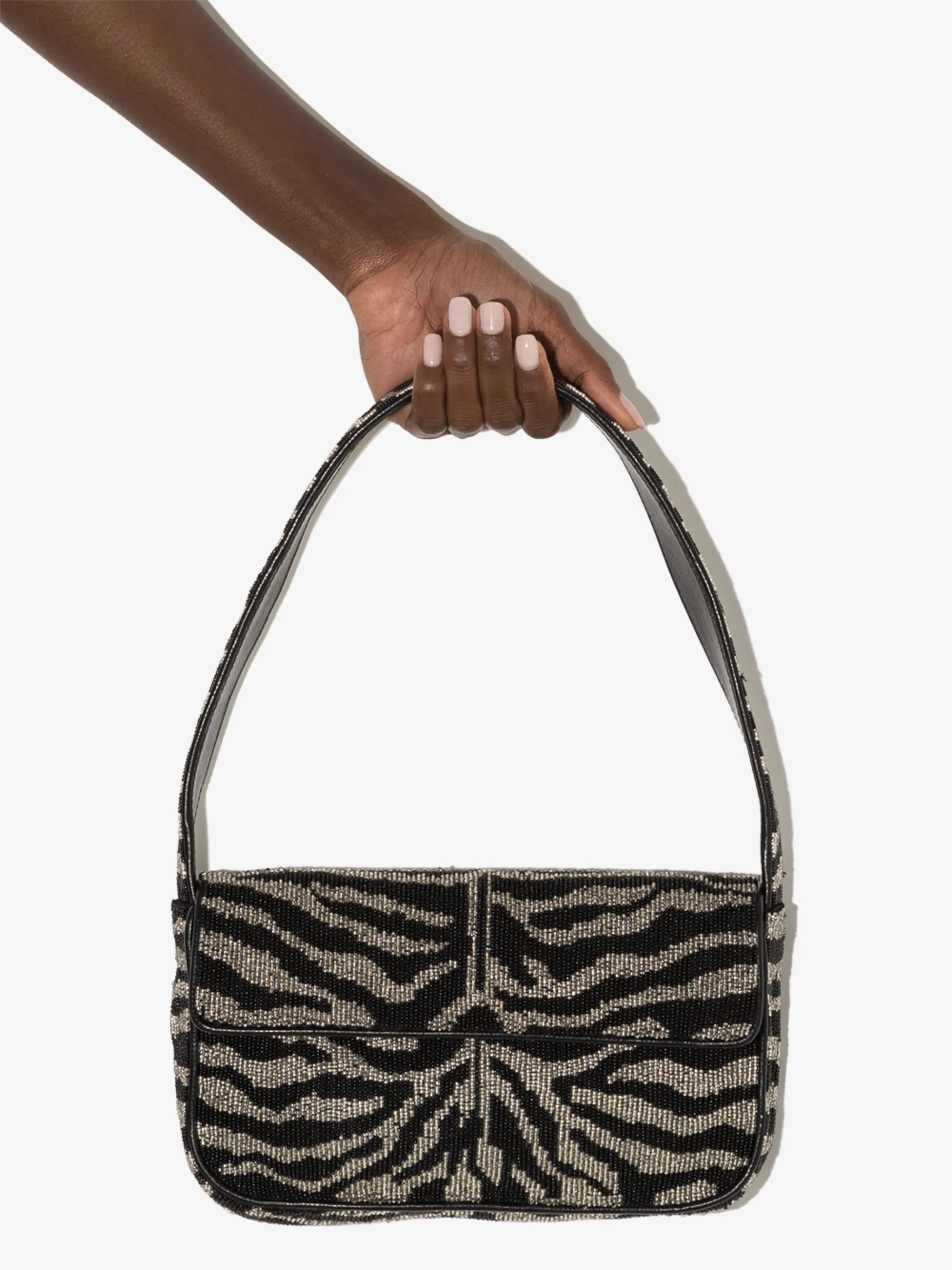 Tommy beaded-zebra pattern shoulder bag