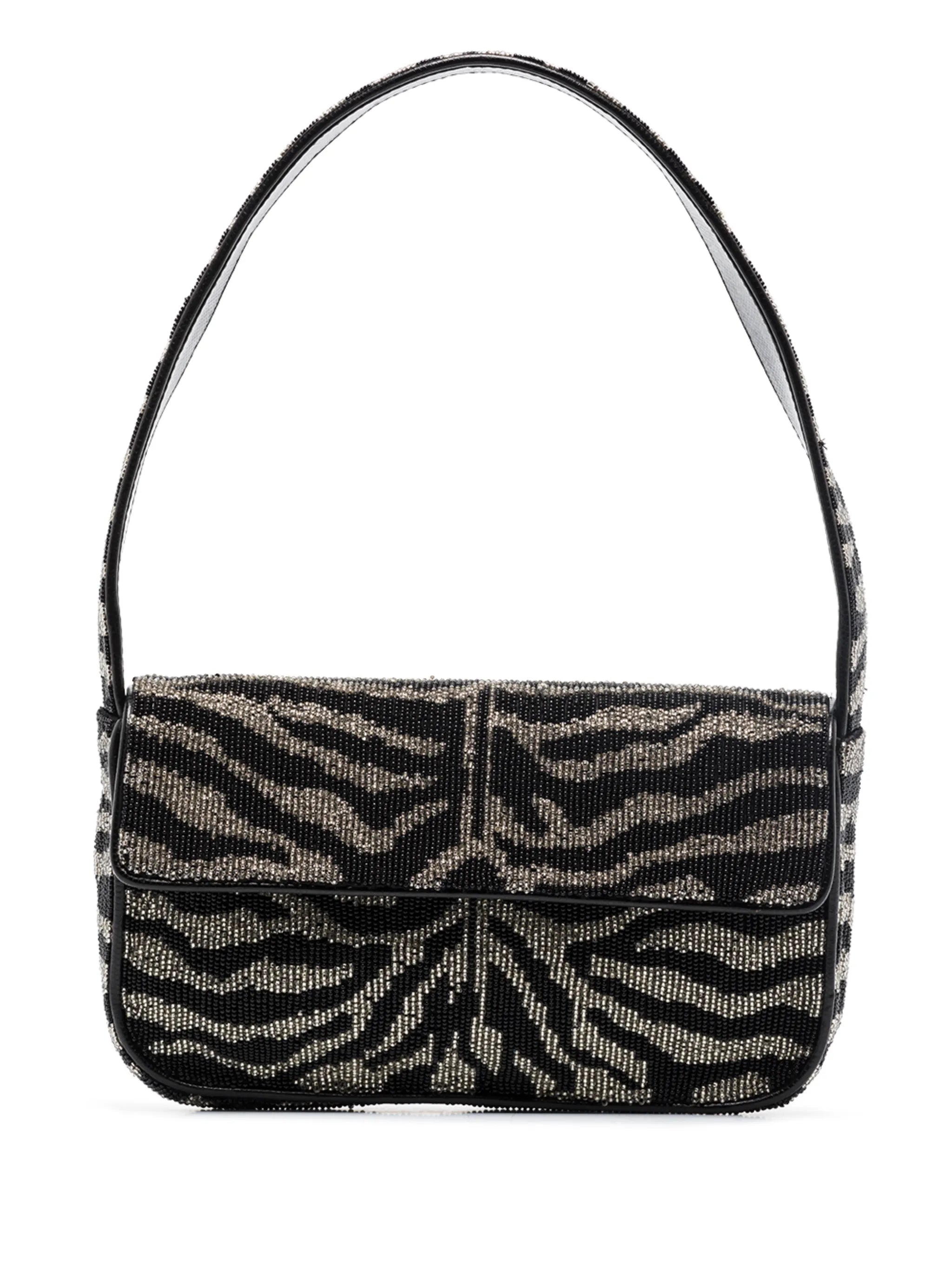 Tommy beaded-zebra pattern shoulder bag