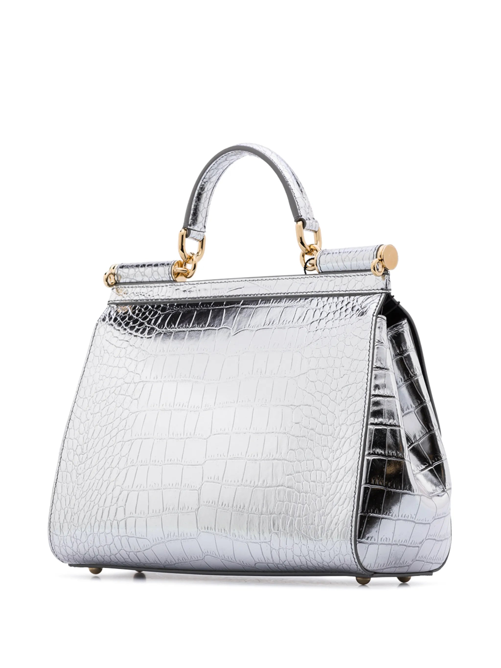 small Sicily crocodile-embossed top-handle bag