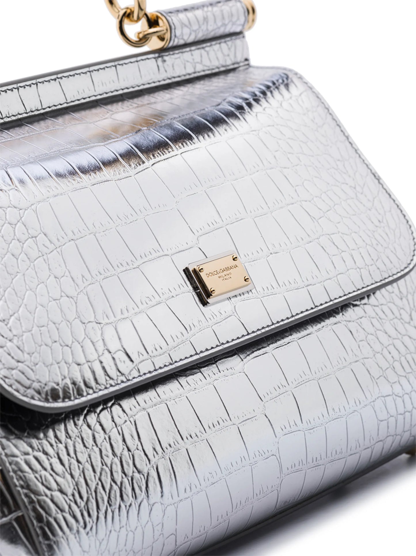 small Sicily crocodile-embossed top-handle bag