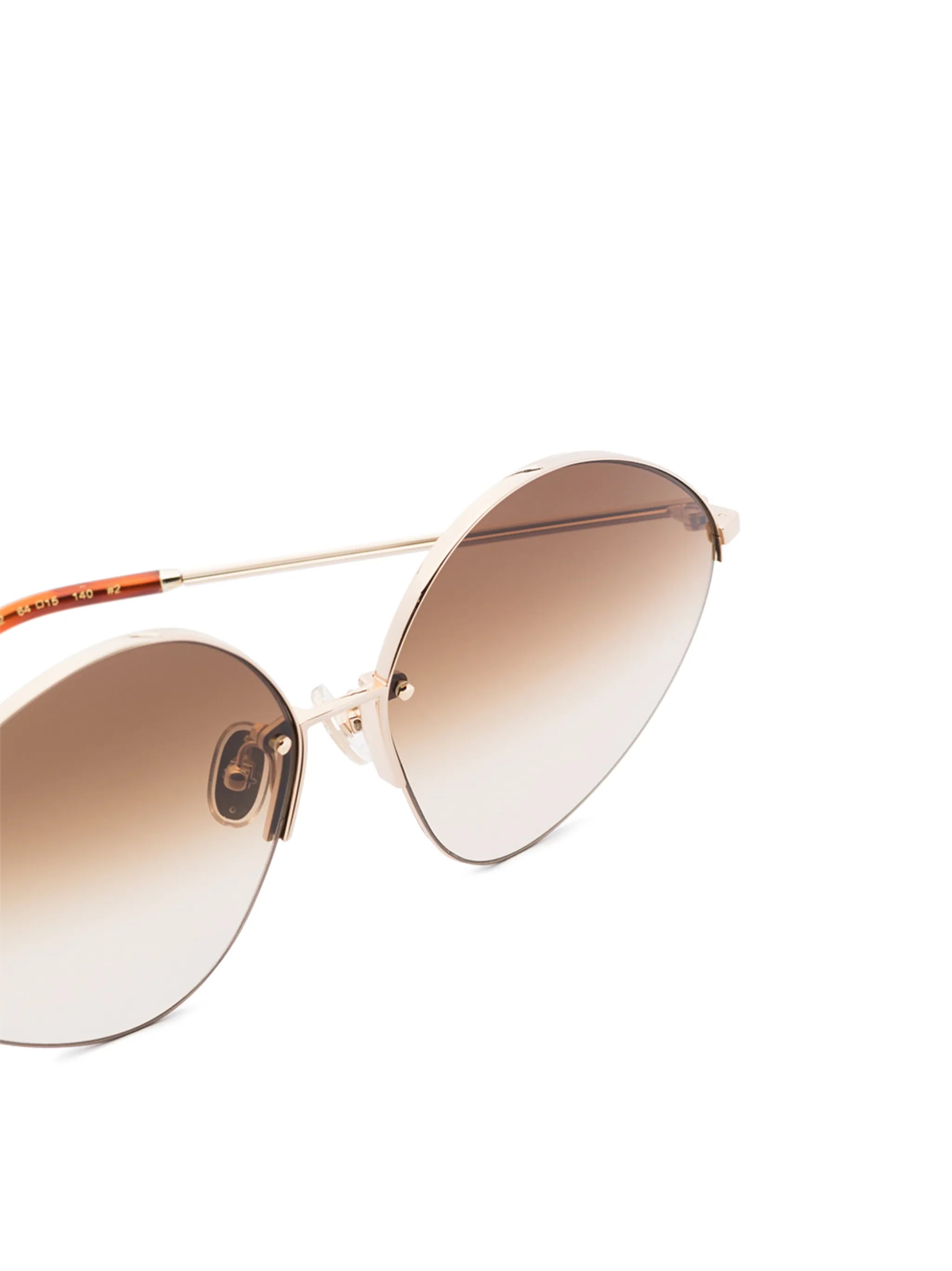 Peak rimless oval-frame sunglasses