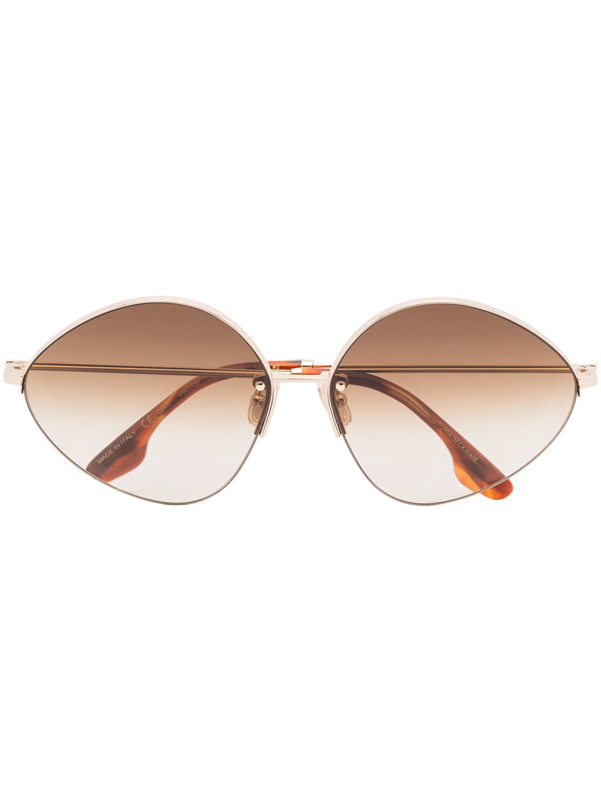 Peak rimless oval-frame sunglasses
