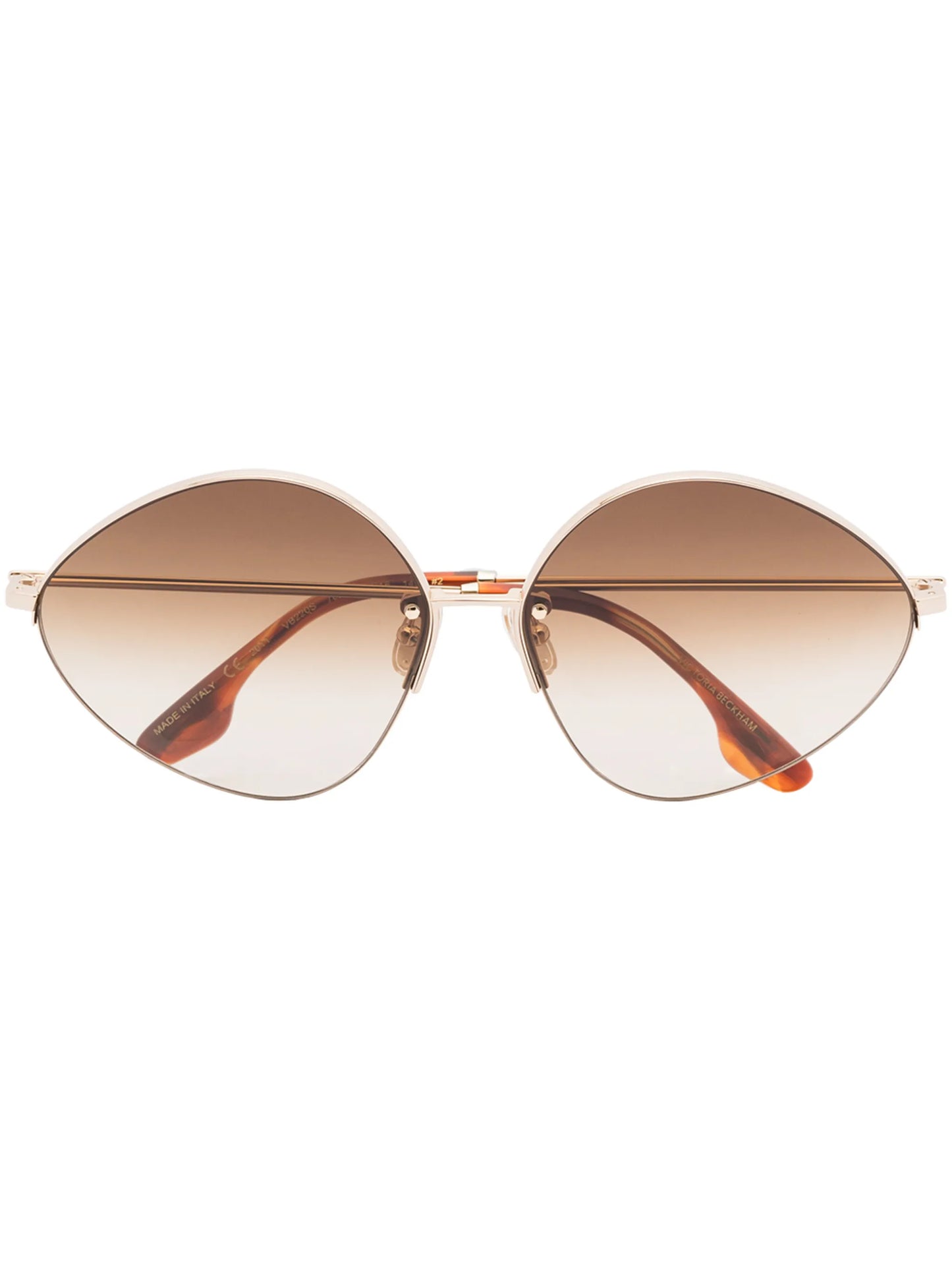Peak rimless oval-frame sunglasses