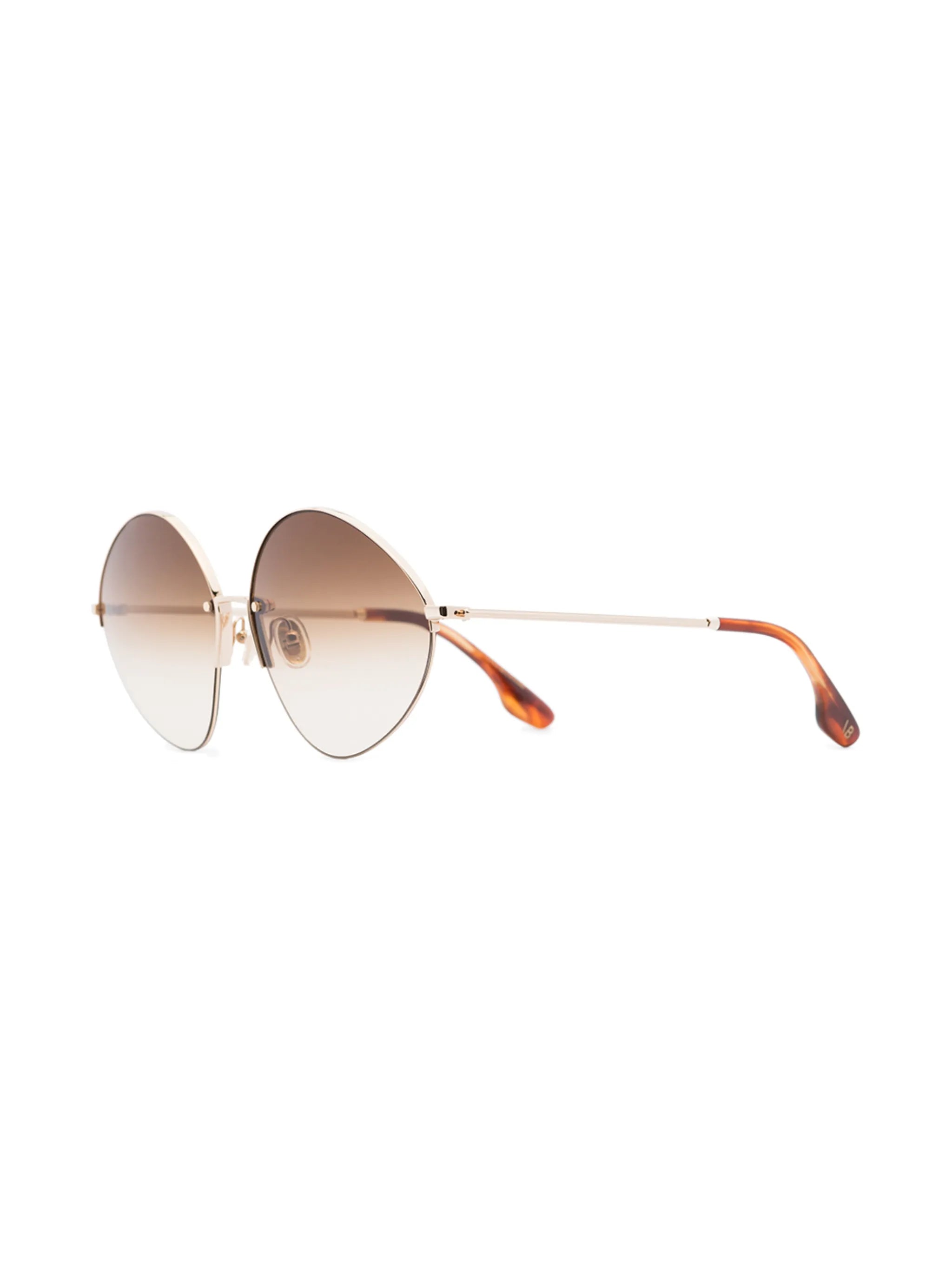 Peak rimless oval-frame sunglasses