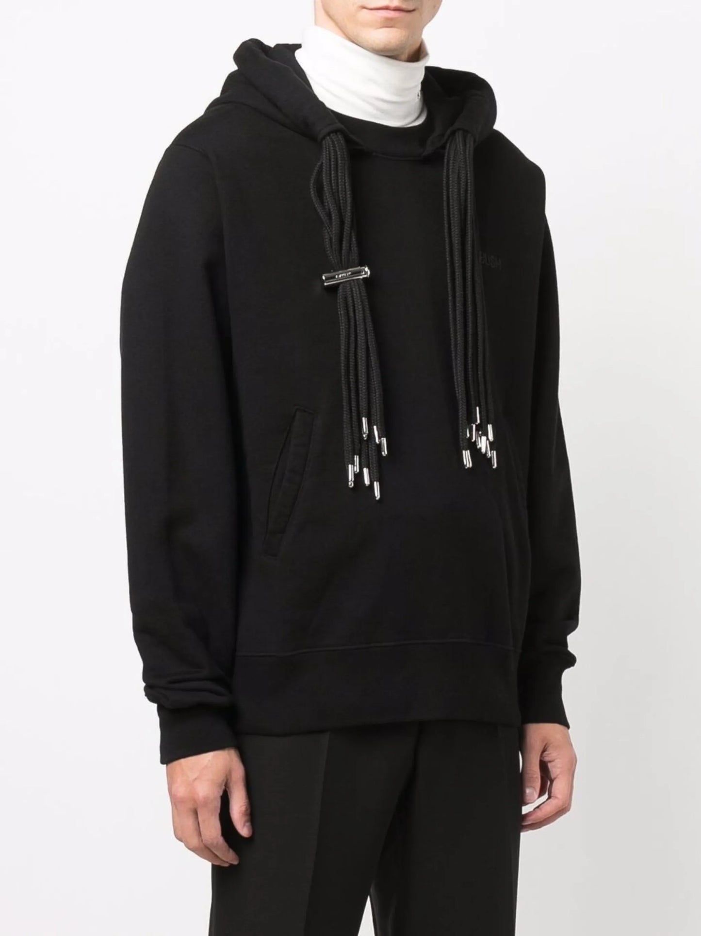 multi-cord long-sleeve hoodie