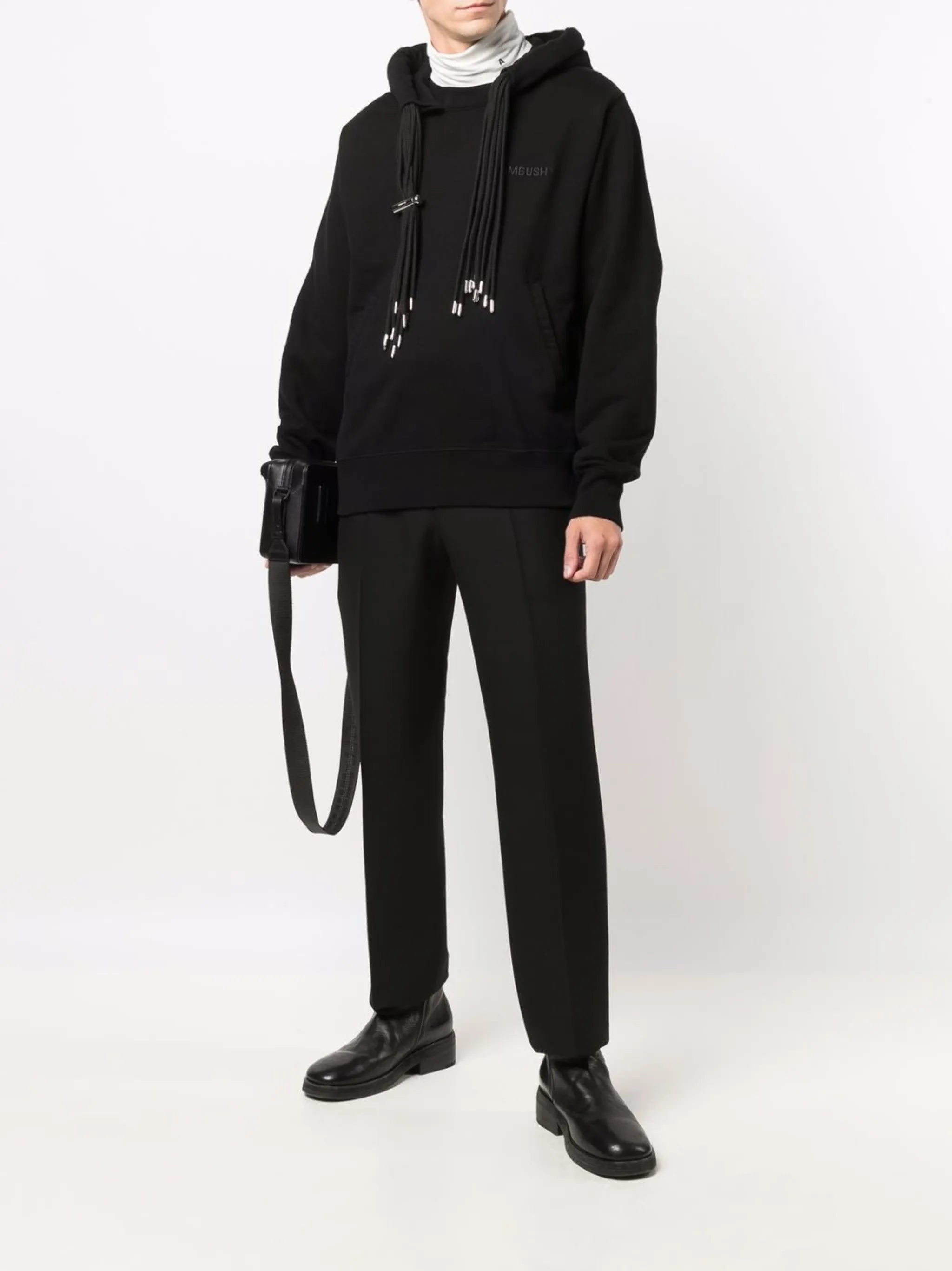 multi-cord long-sleeve hoodie