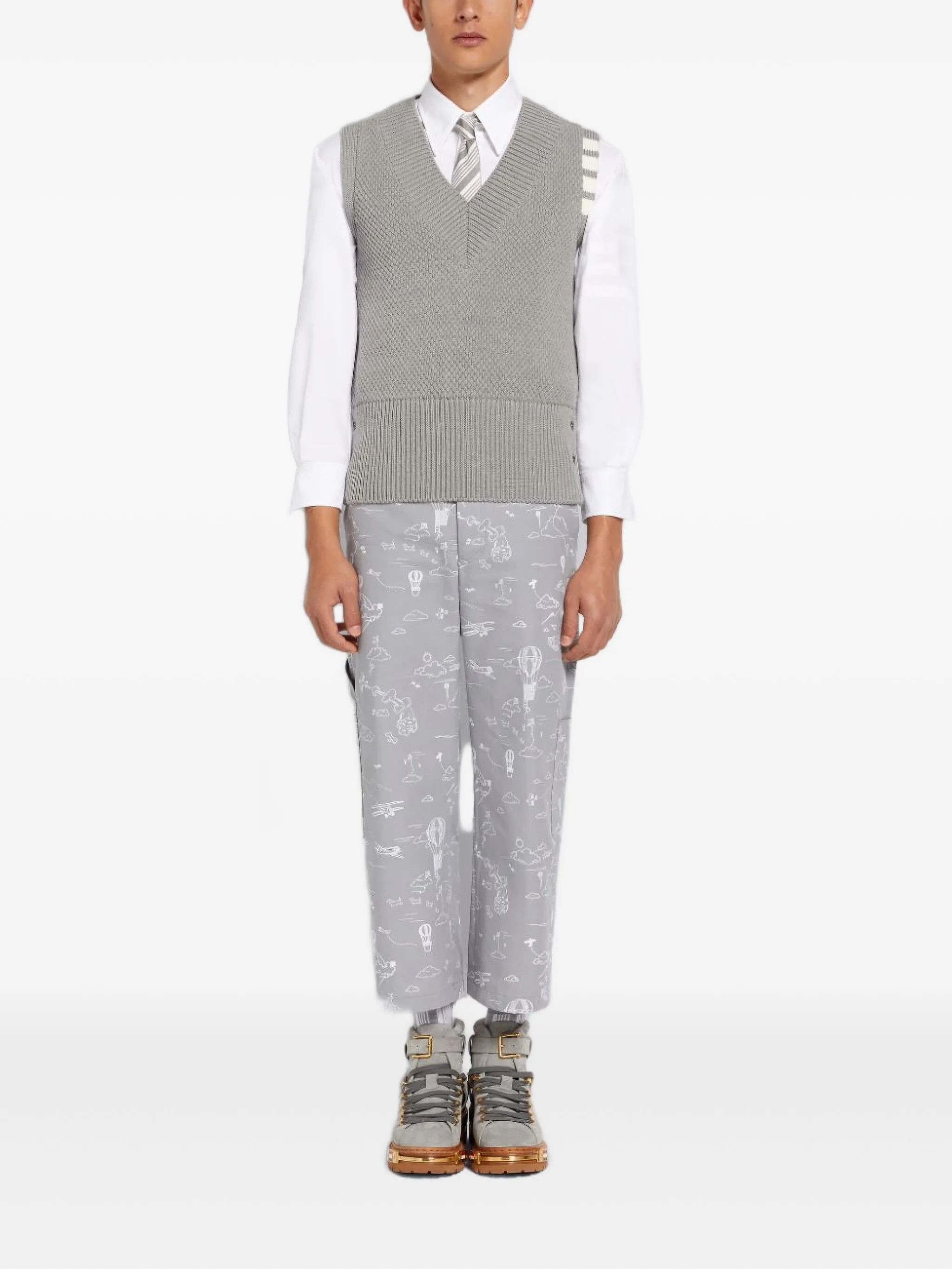 cotton-blend vest