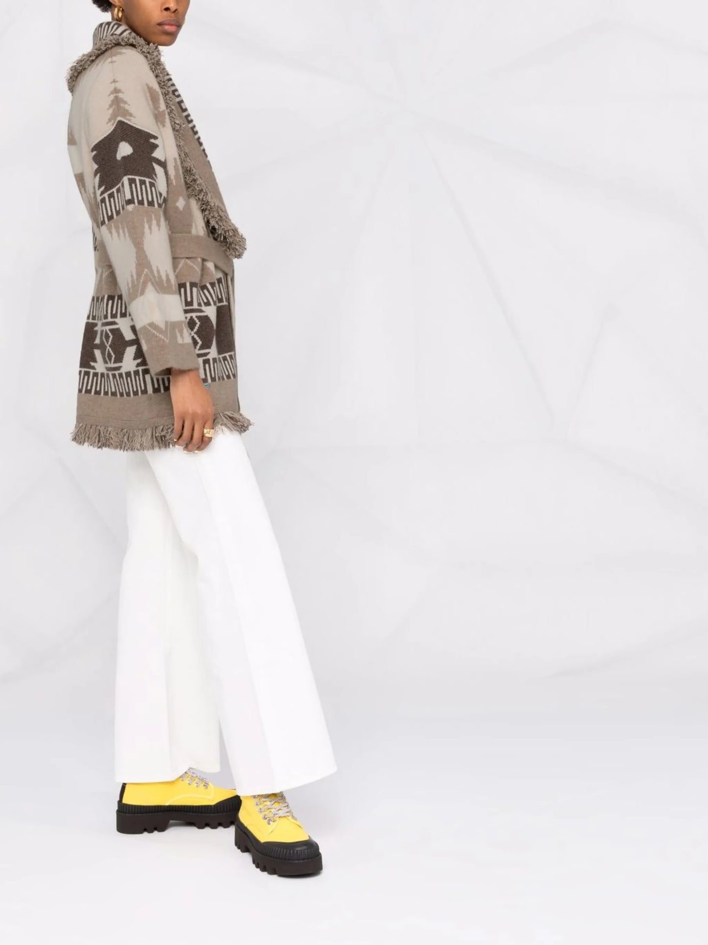 jacquard-pattern cardi-coat