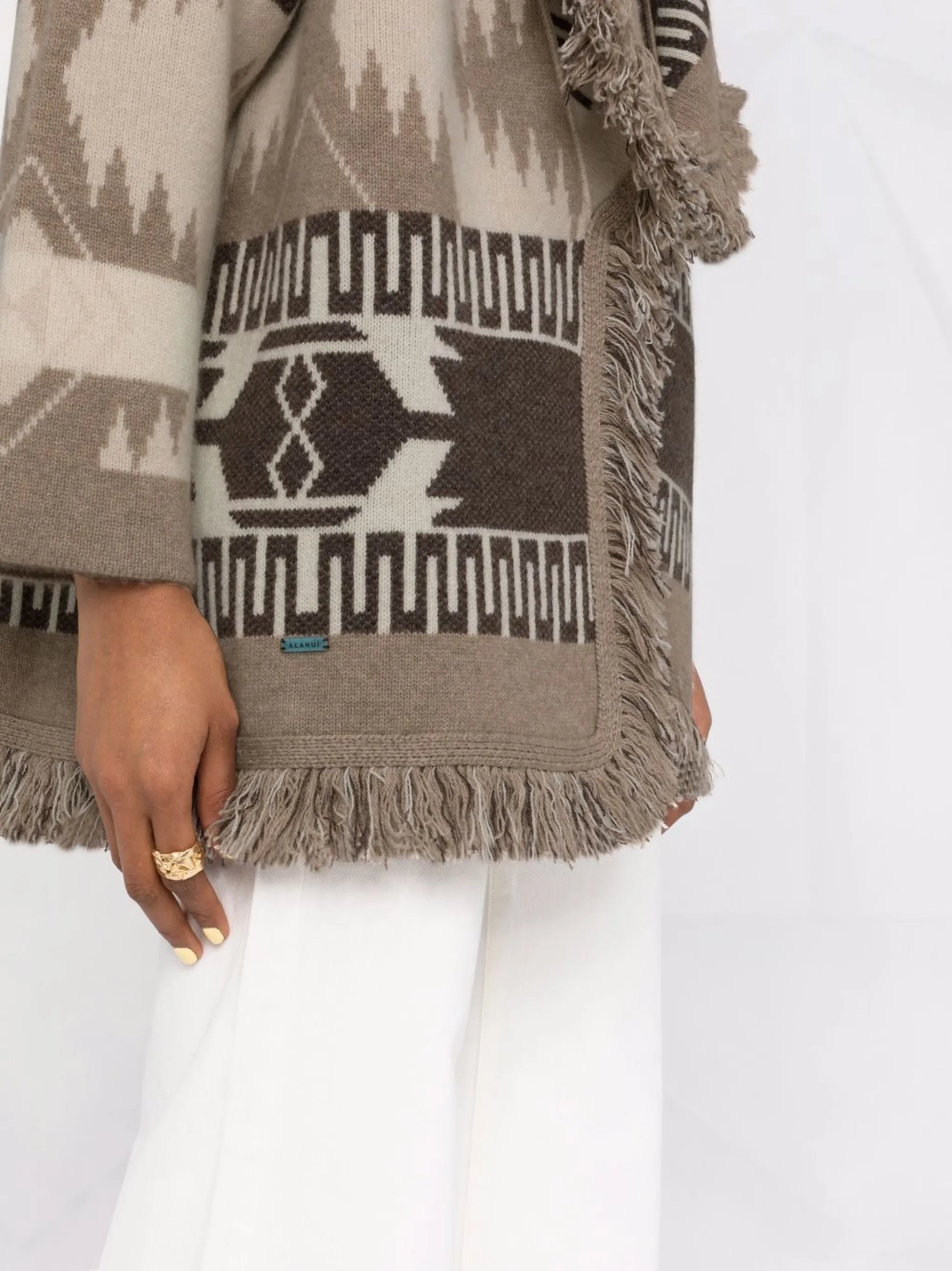jacquard-pattern cardi-coat