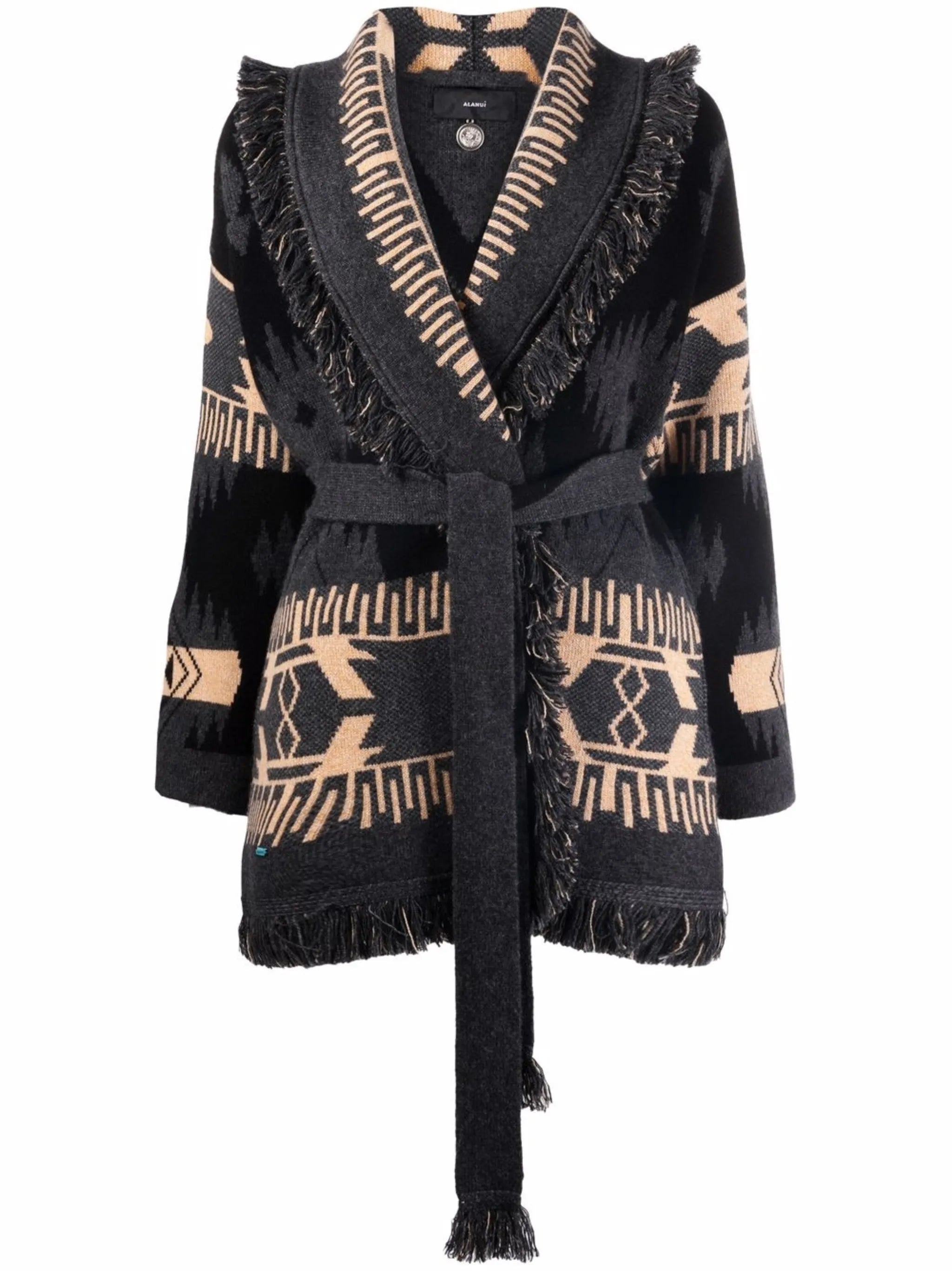 jacquard-pattern cardi-coat