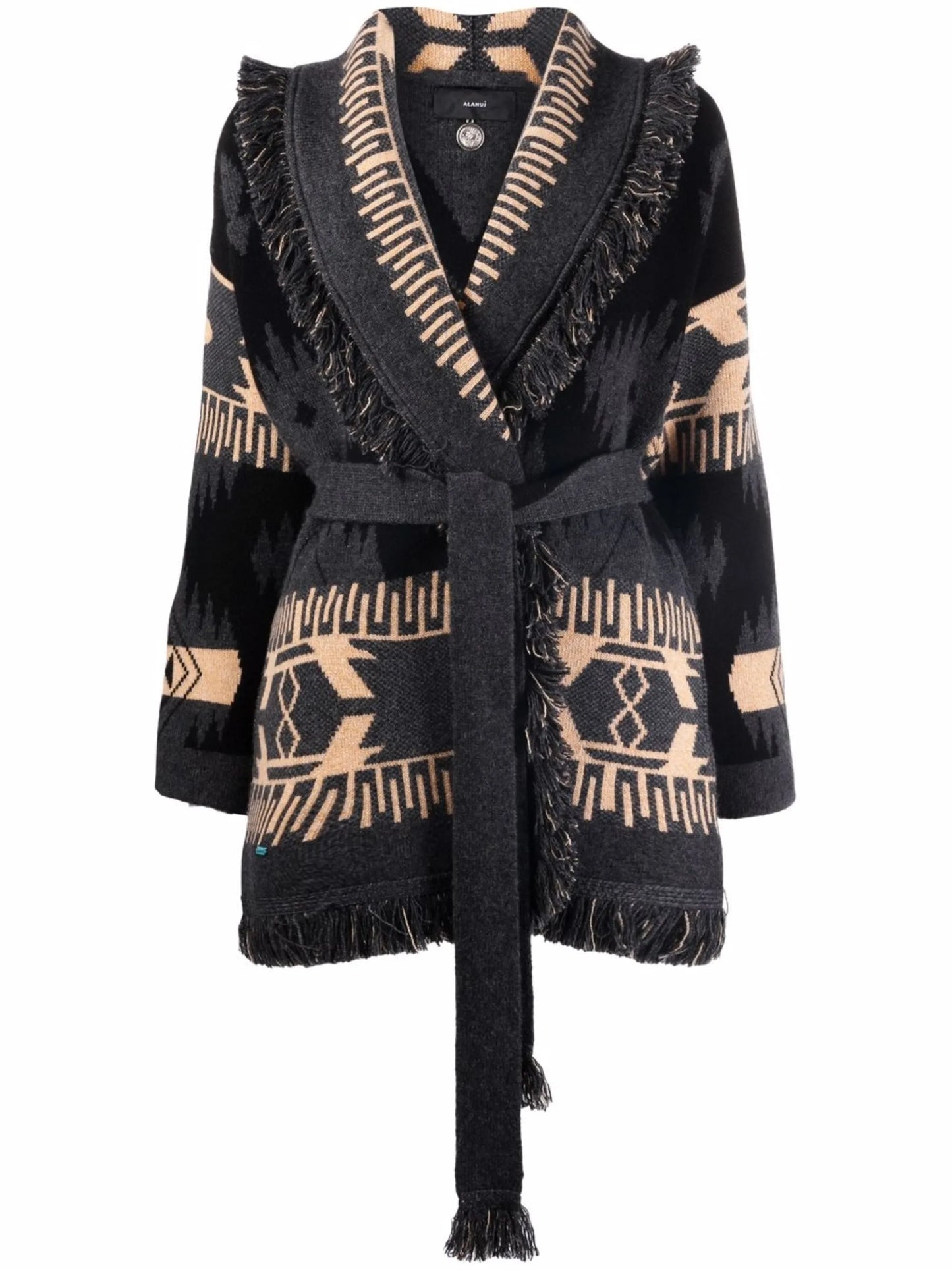 jacquard-pattern cardi-coat