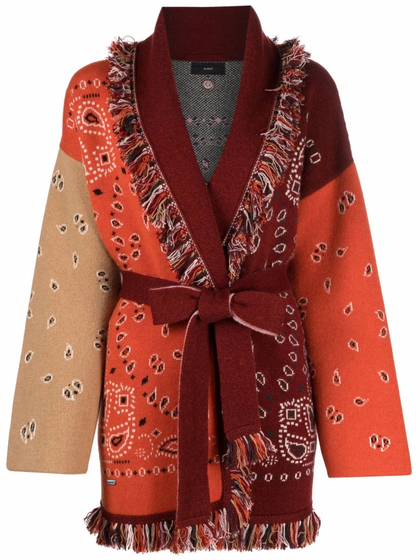 paisley-print cardi-coat