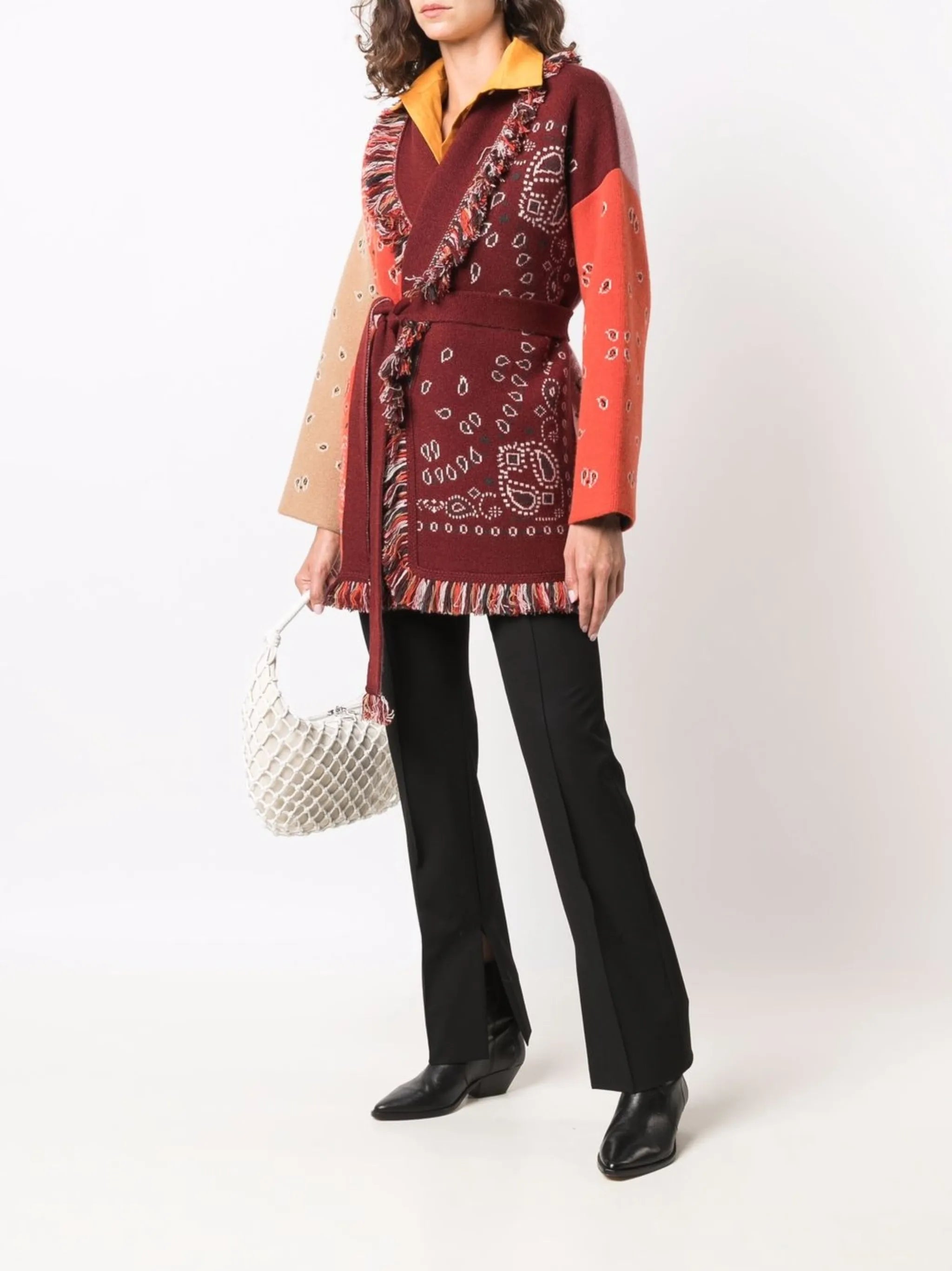 paisley-print cardi-coat