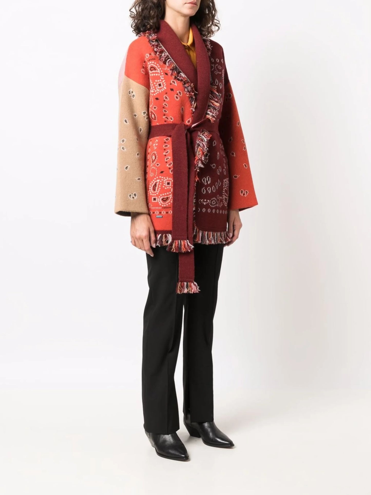 paisley-print cardi-coat