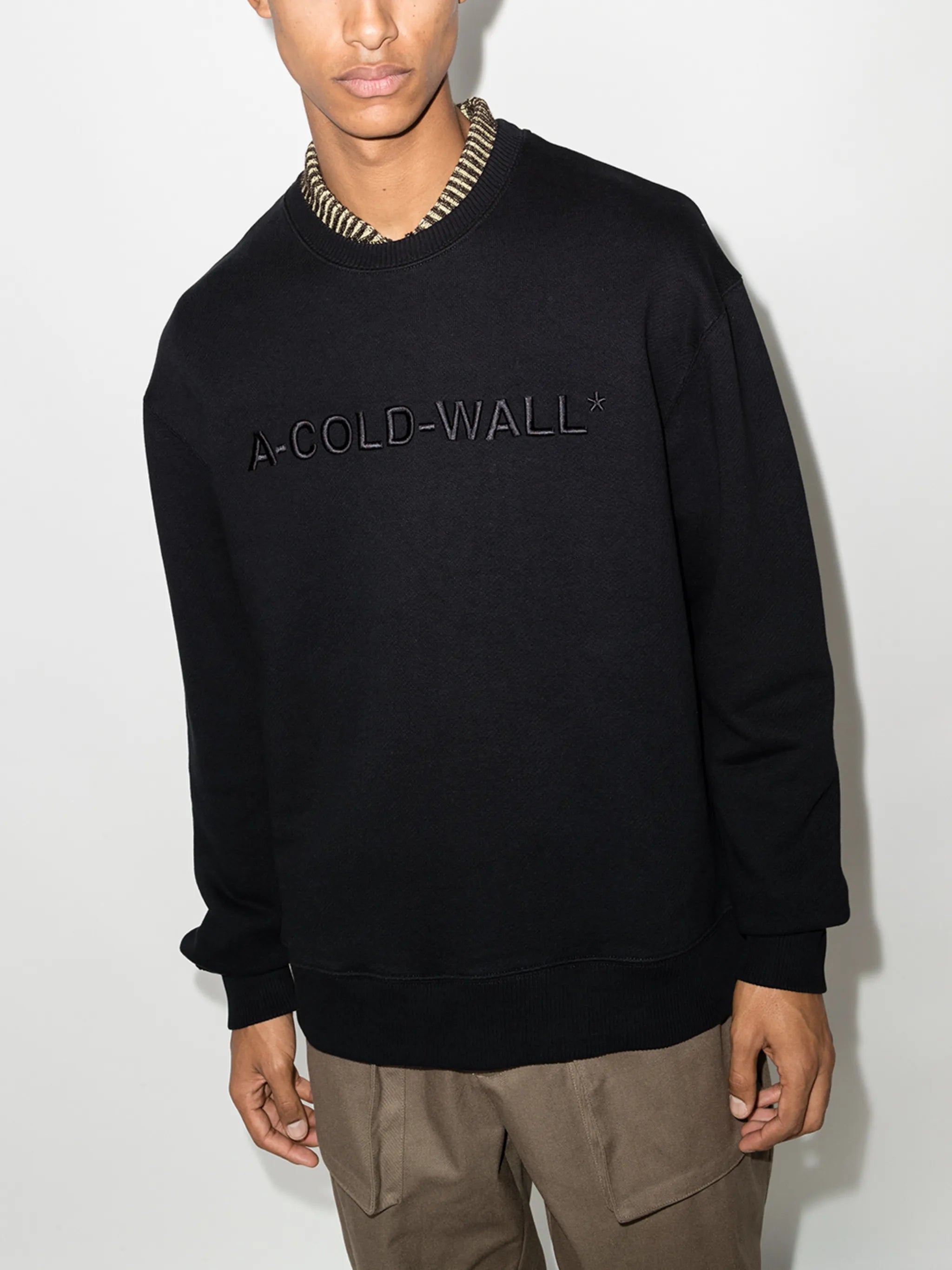 logo-embroidered cotton jumper