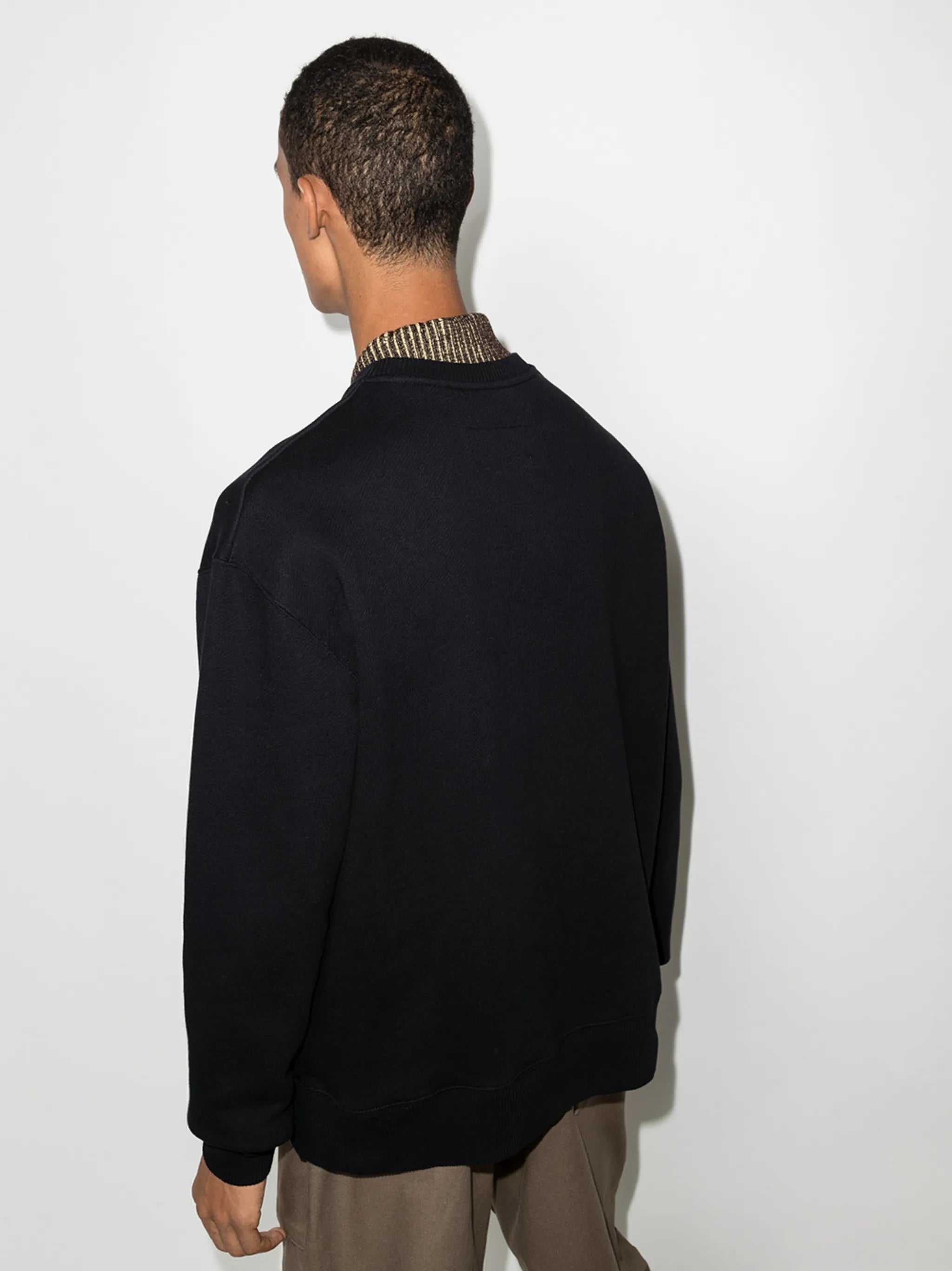 logo-embroidered cotton jumper
