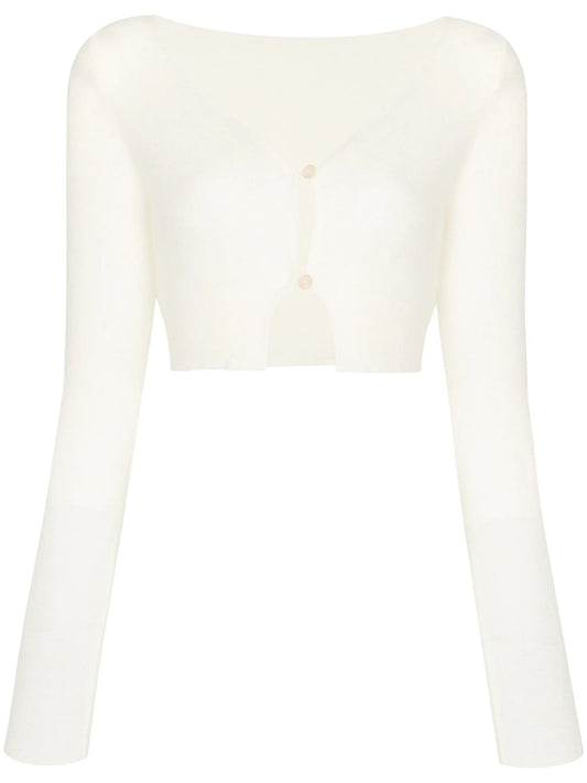 Alzou cropped V-neck cardigan