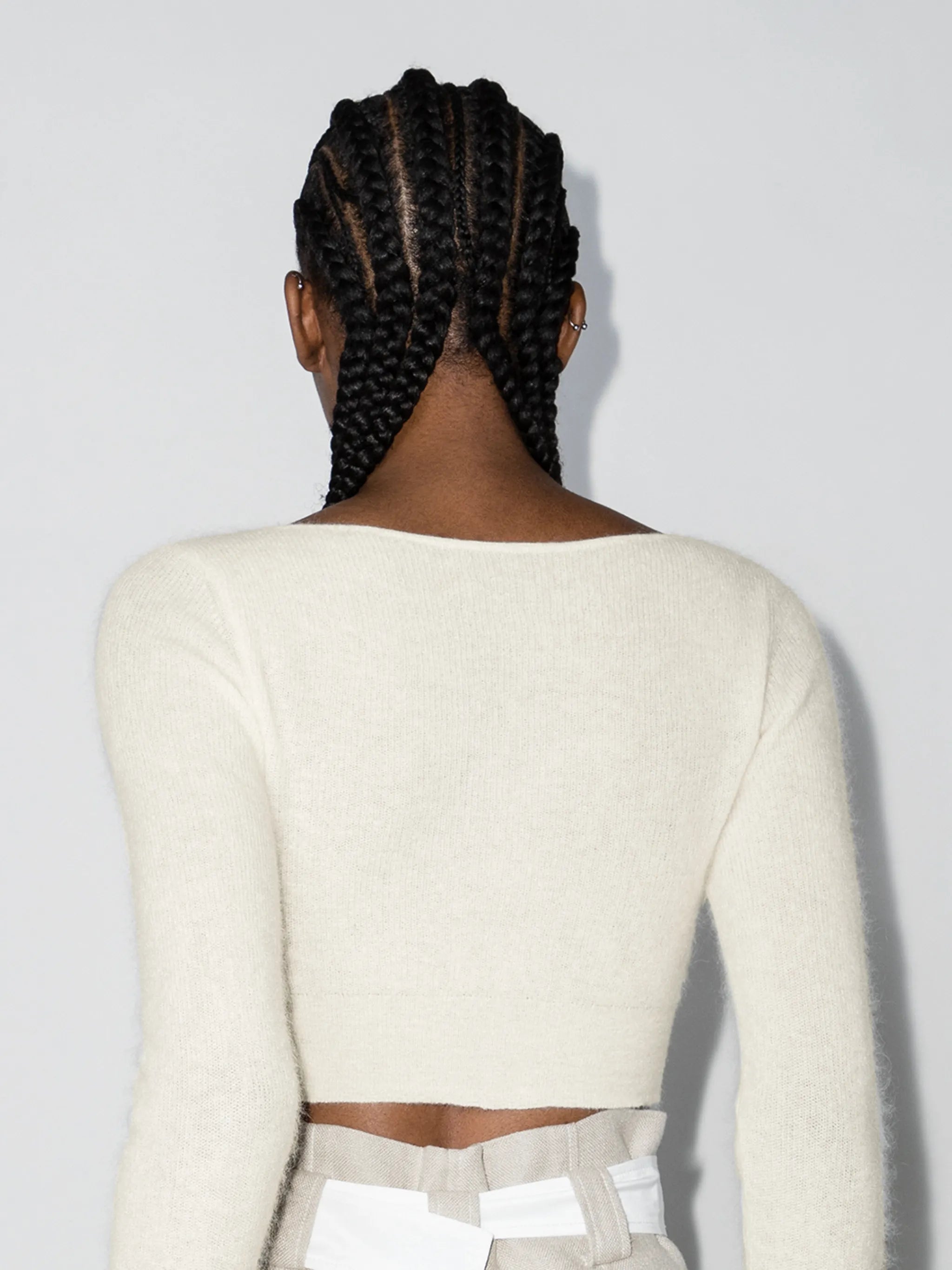 Alzou cropped V-neck cardigan