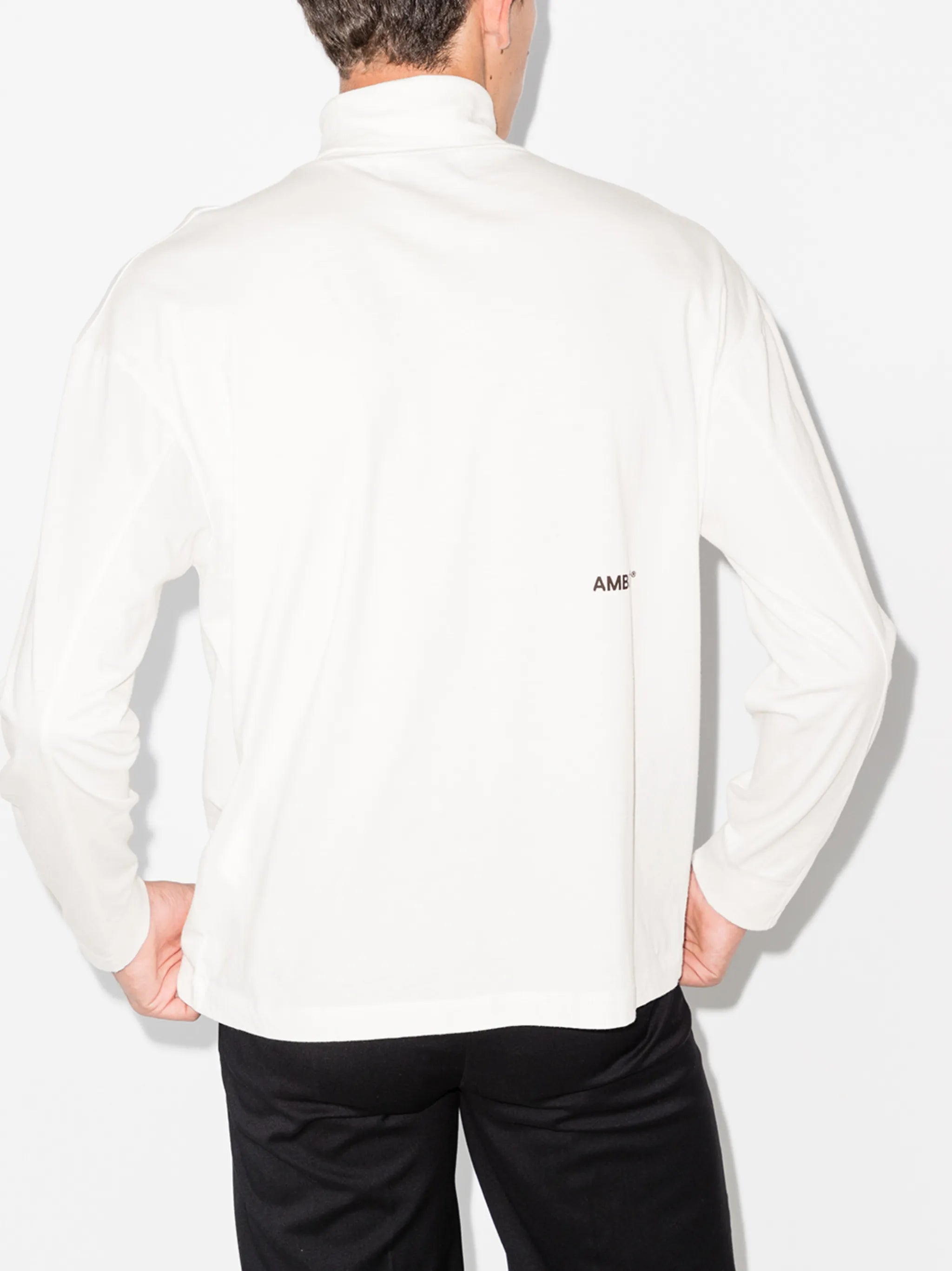 high neck long sleeve T-shirt
