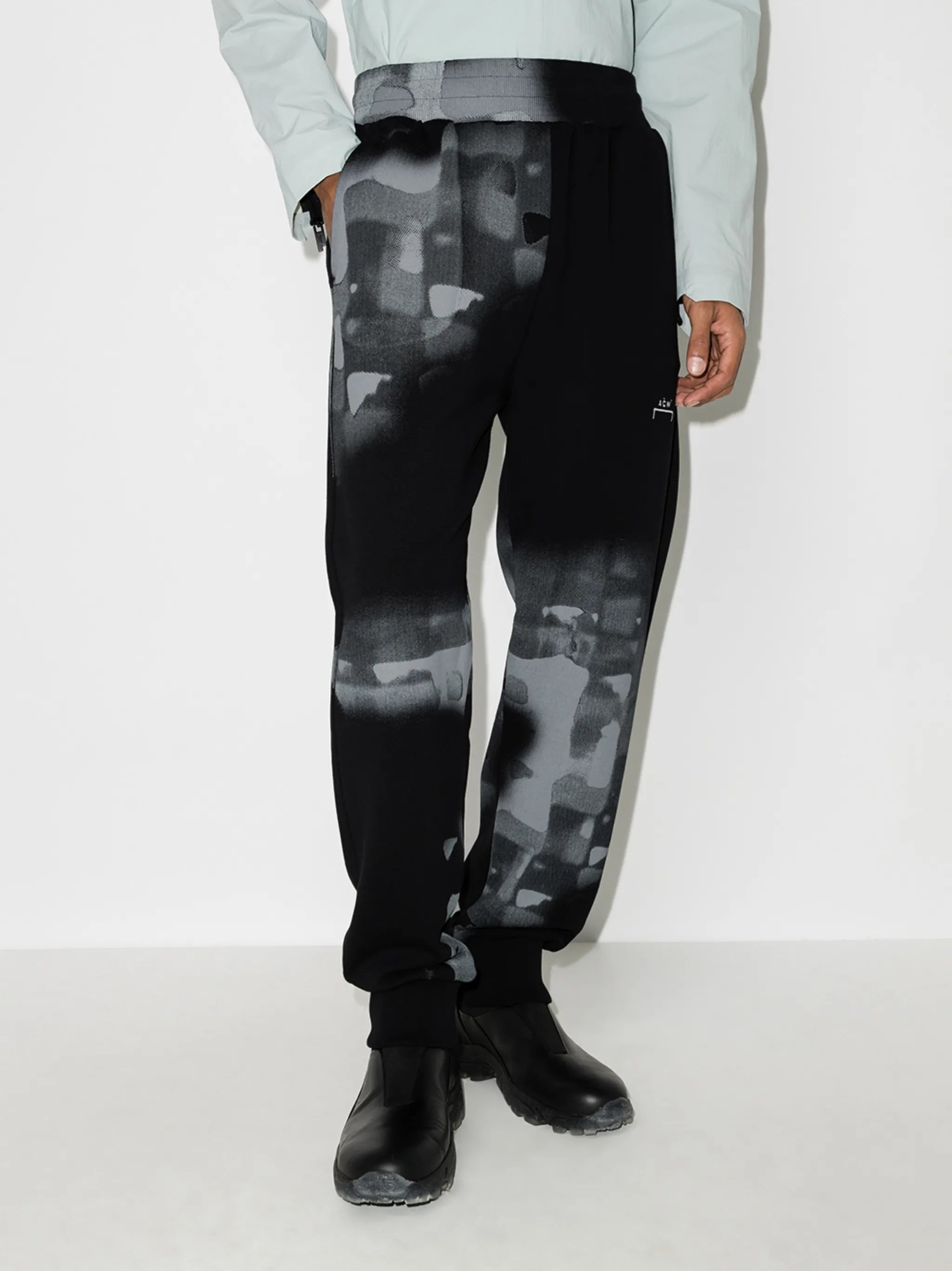 brushstroke-print track pants