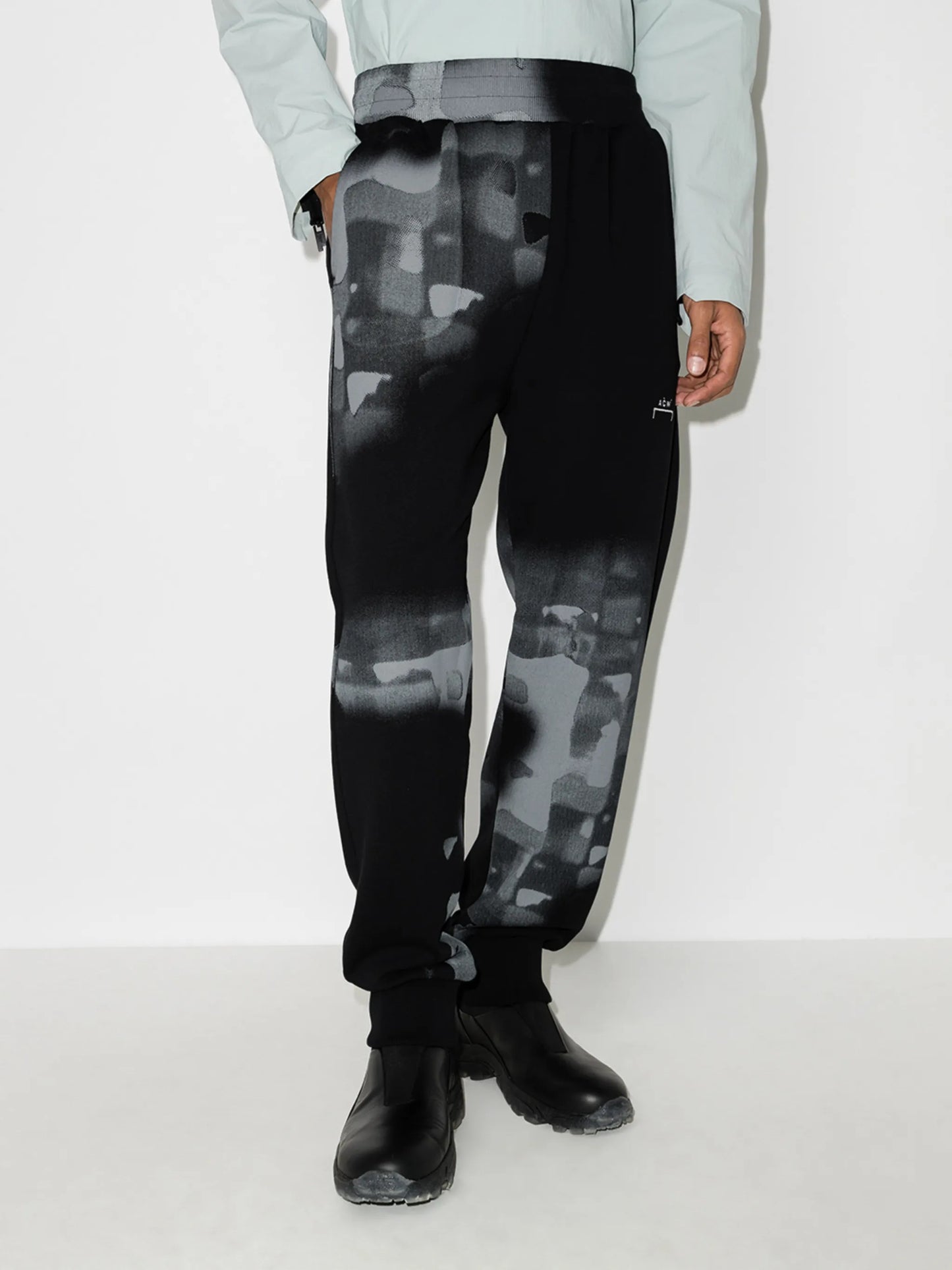 brushstroke-print track pants
