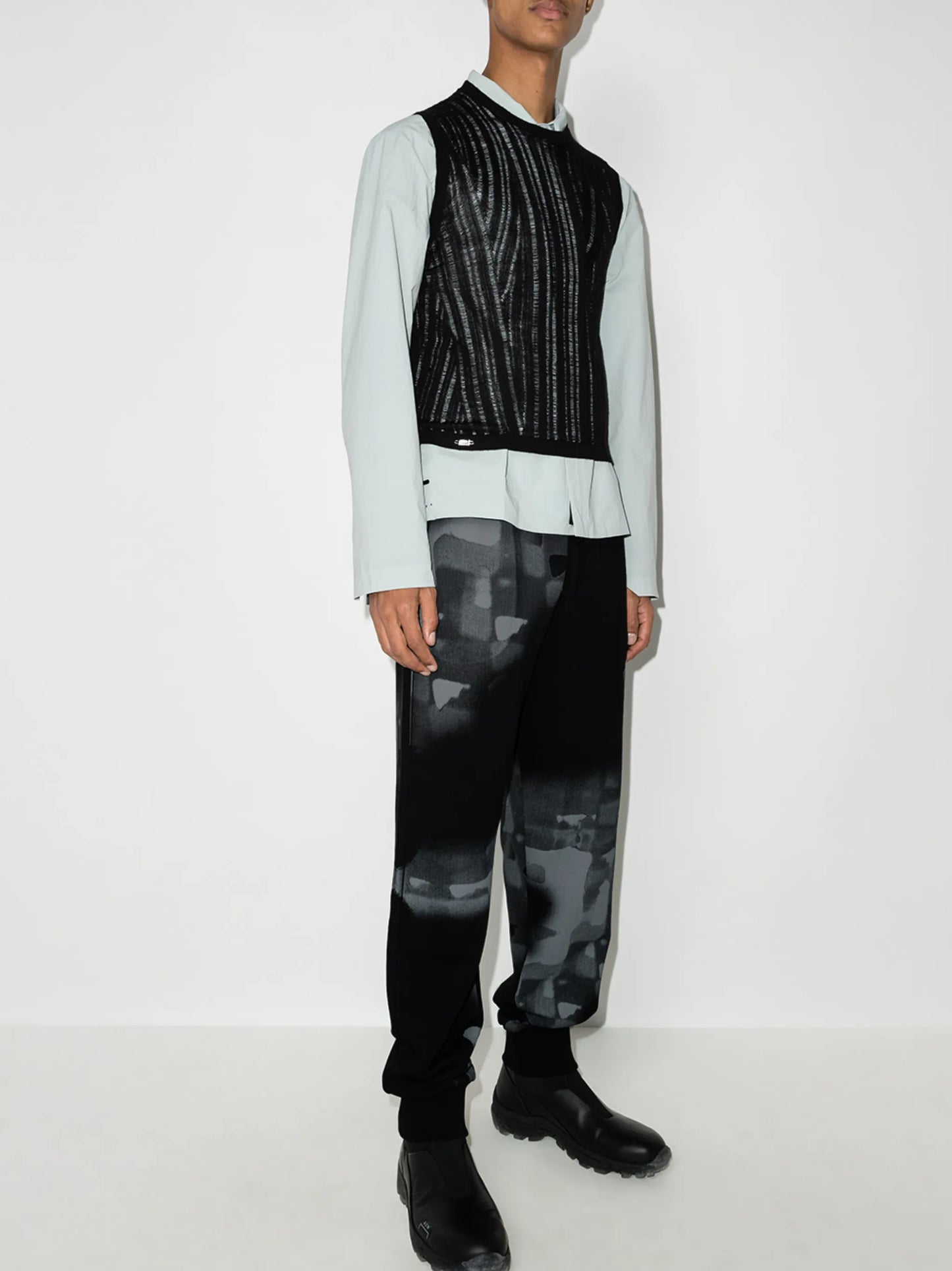brushstroke-print track pants