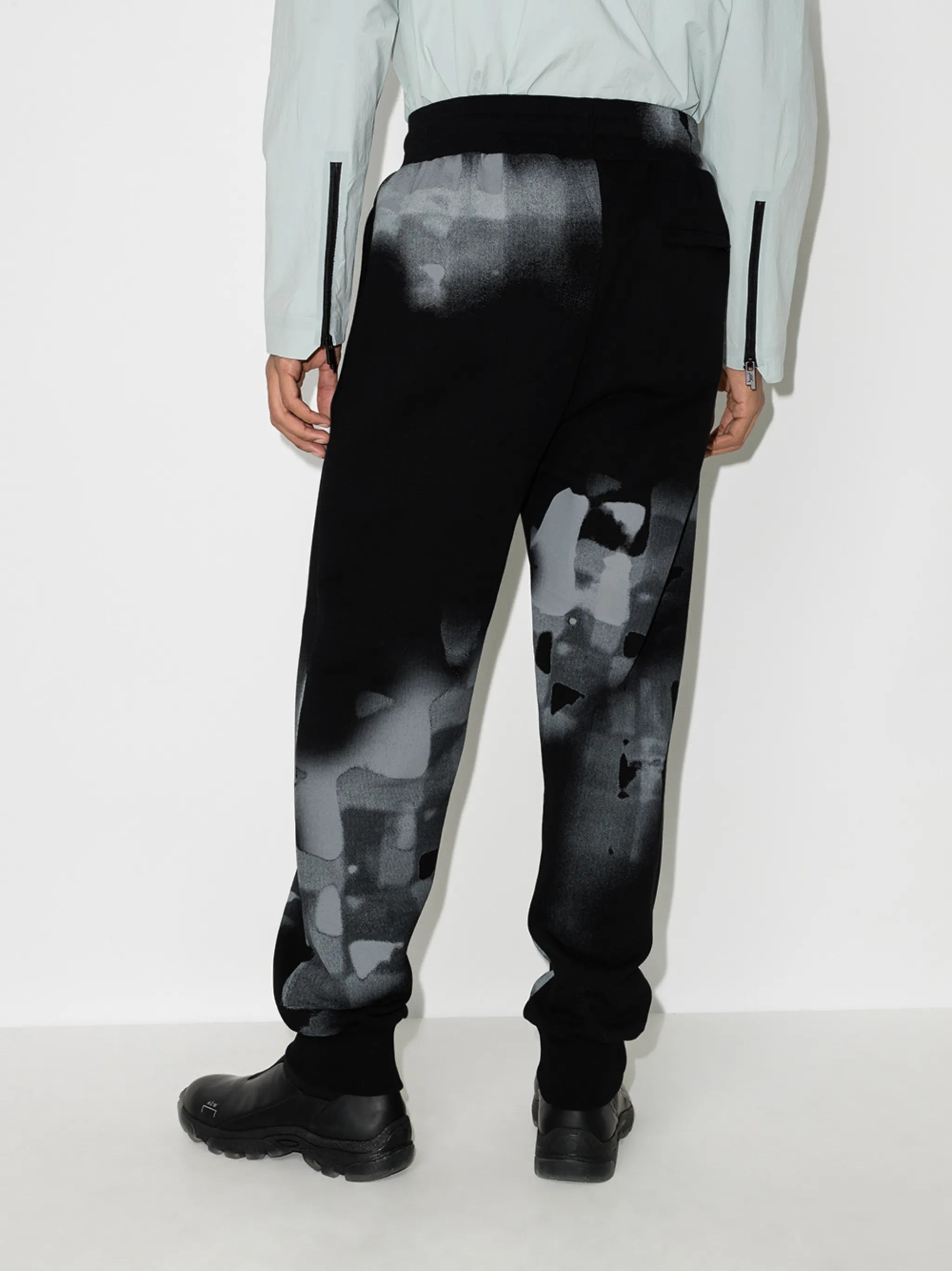 brushstroke-print track pants