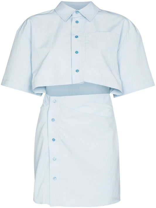 cut-out detail short-sleeve dress