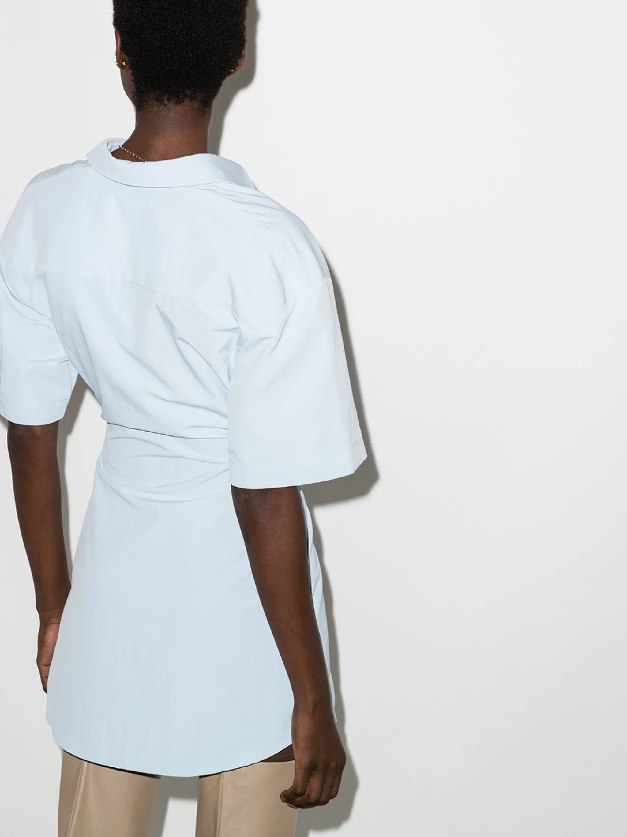cut-out detail short-sleeve dress