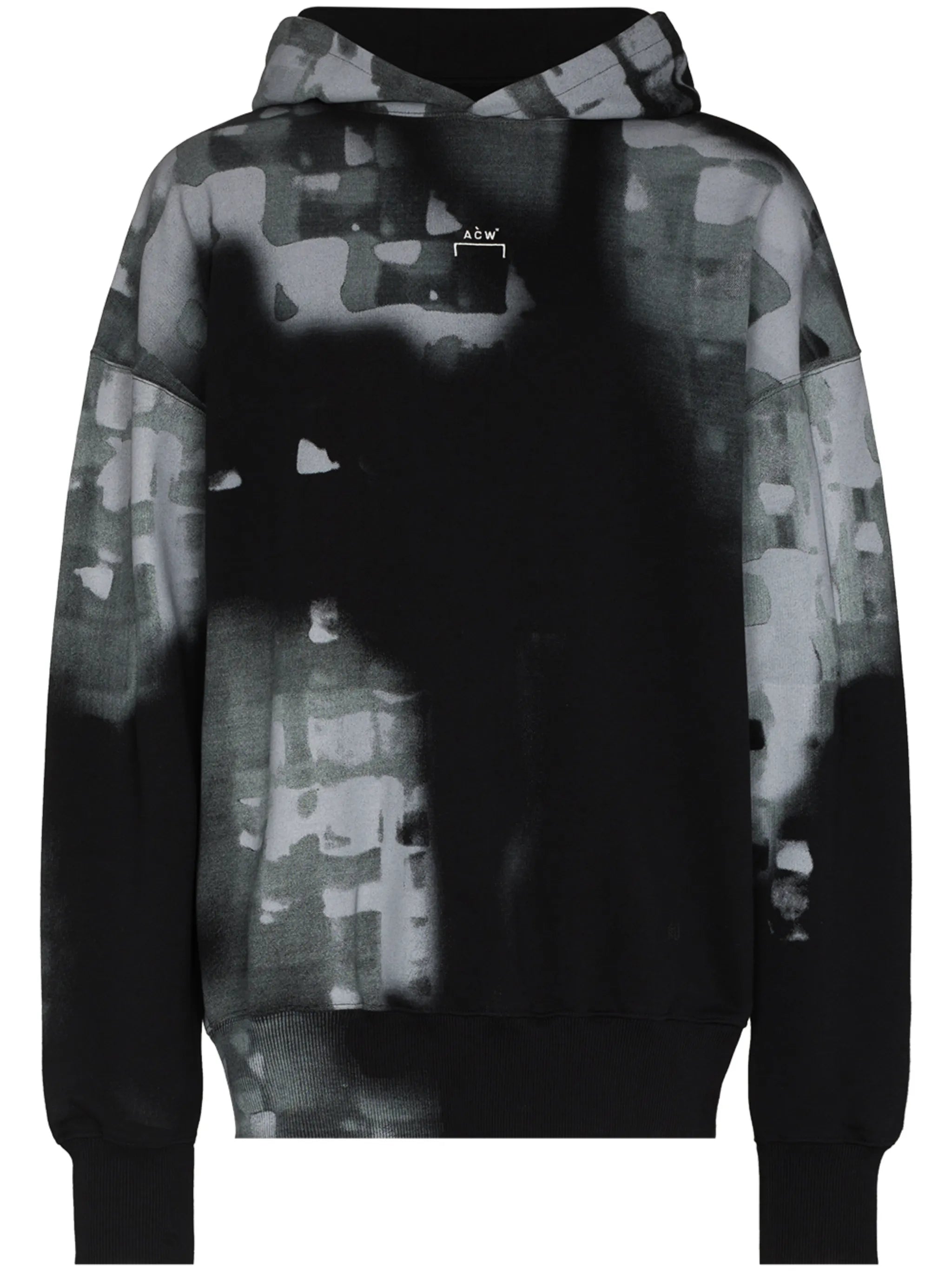 brushstroke print hooded sweatshirt