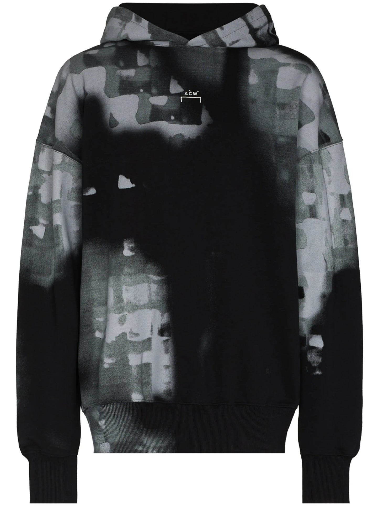 brushstroke print hooded sweatshirt
