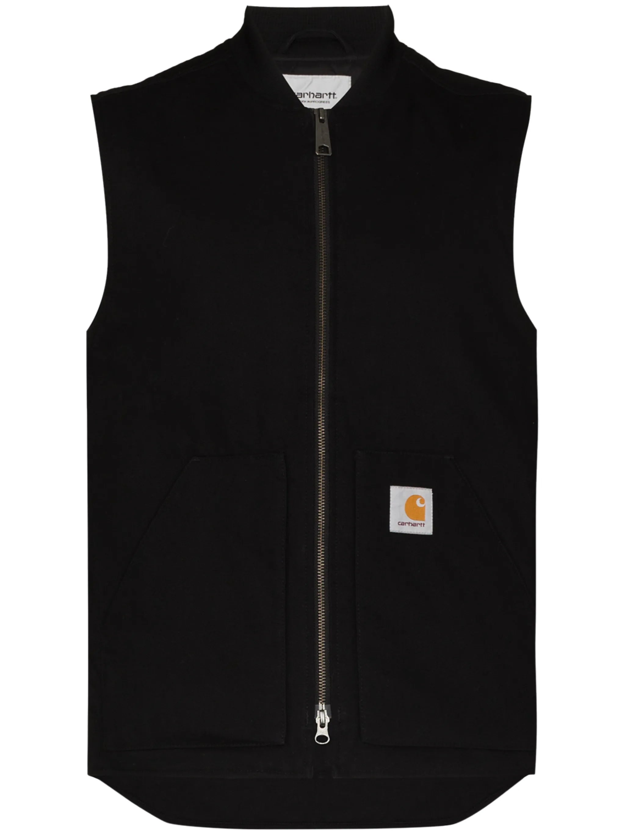 logo-patch zip-up gilet