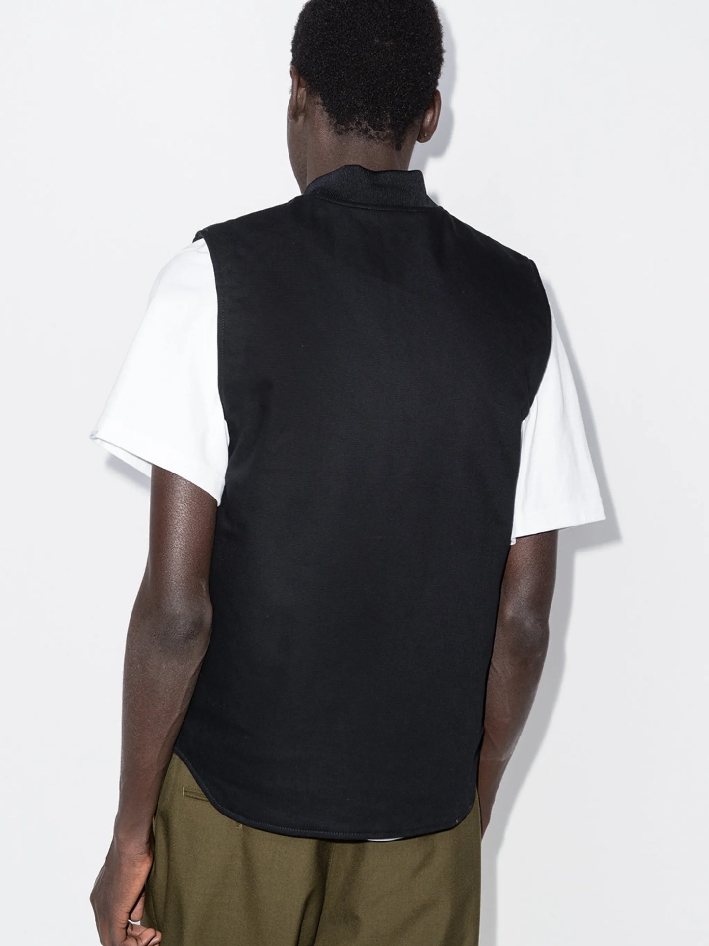 logo-patch zip-up gilet