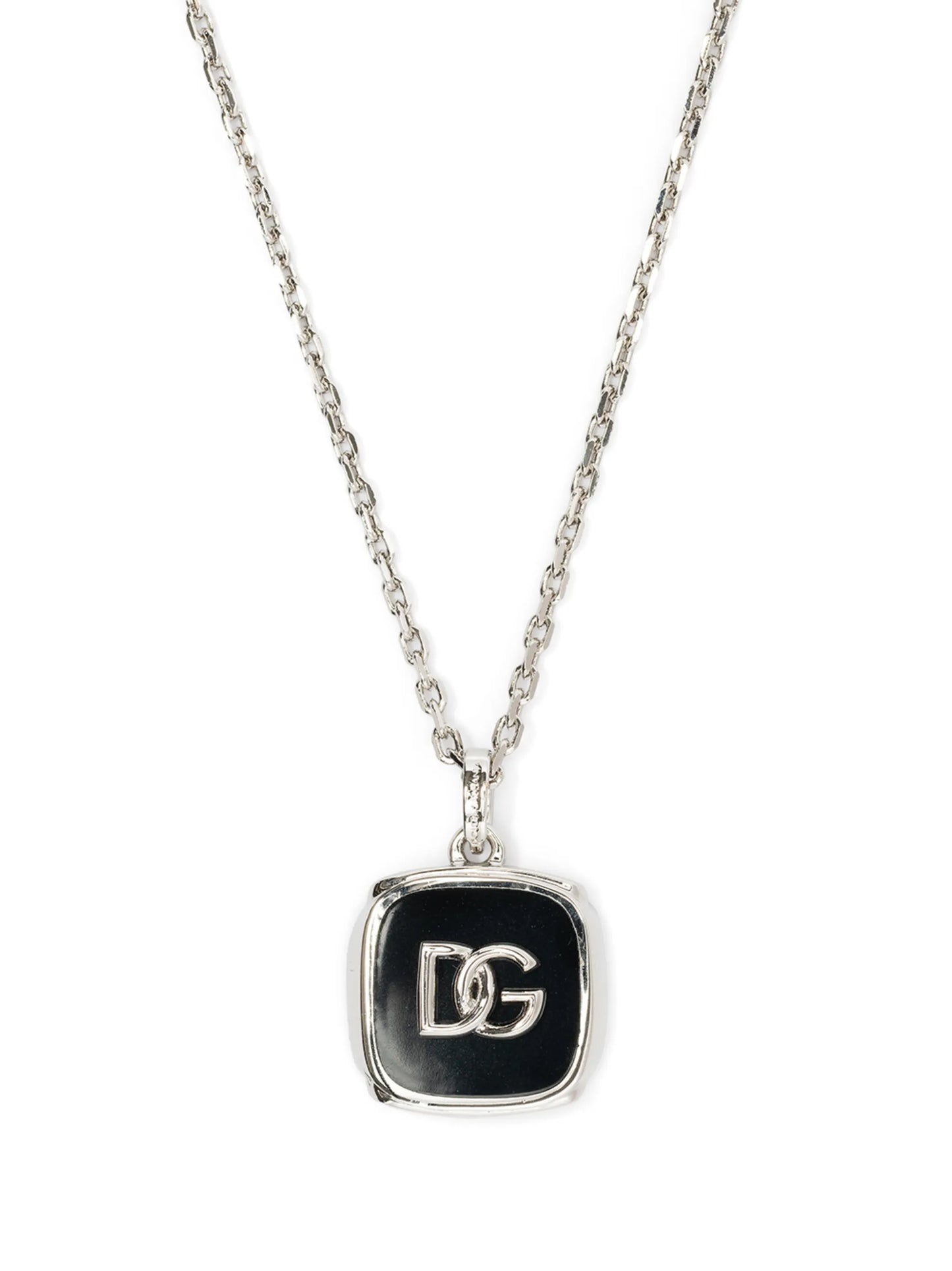 logo-plaque chain-link necklace