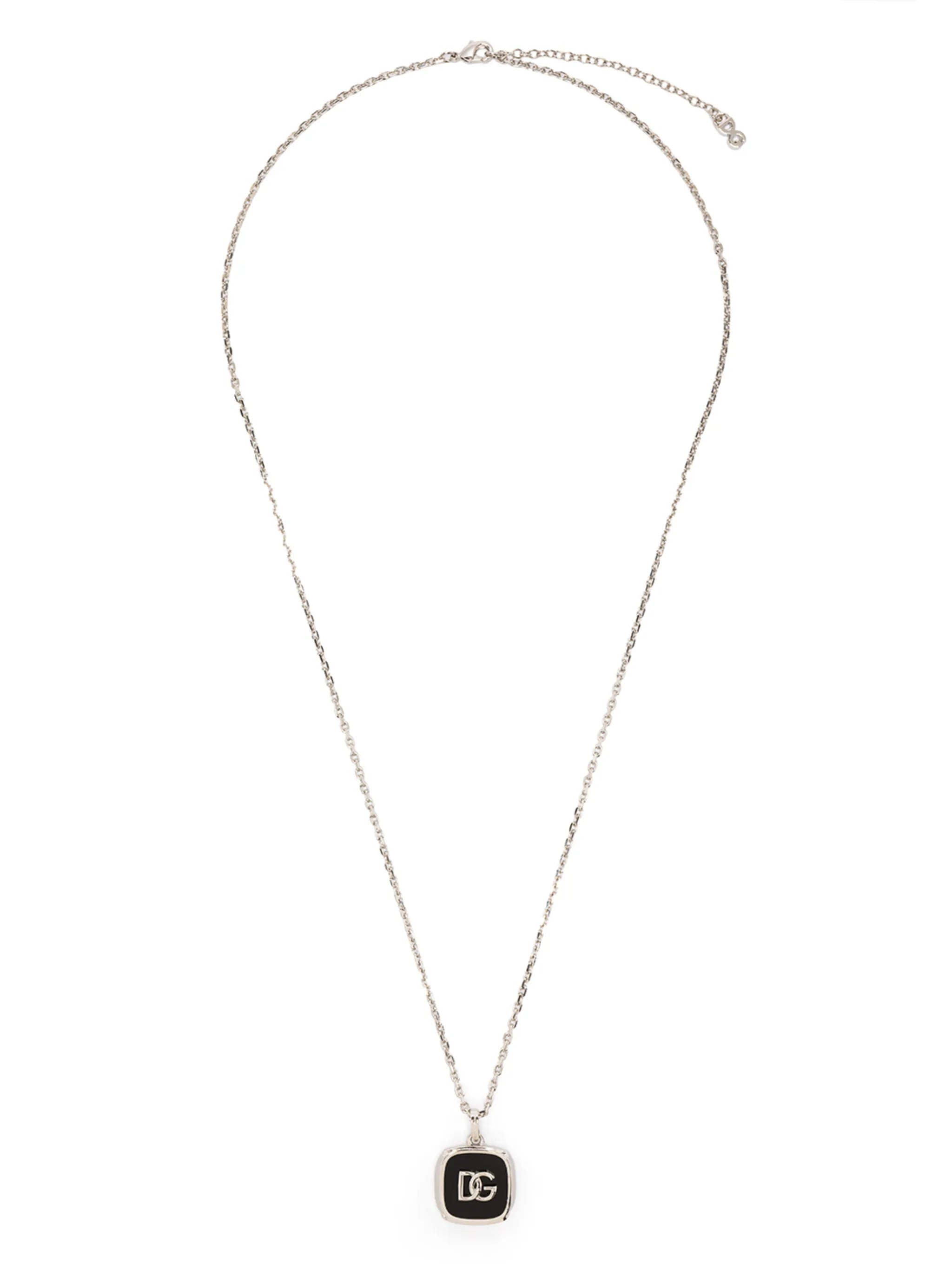 logo-plaque chain-link necklace
