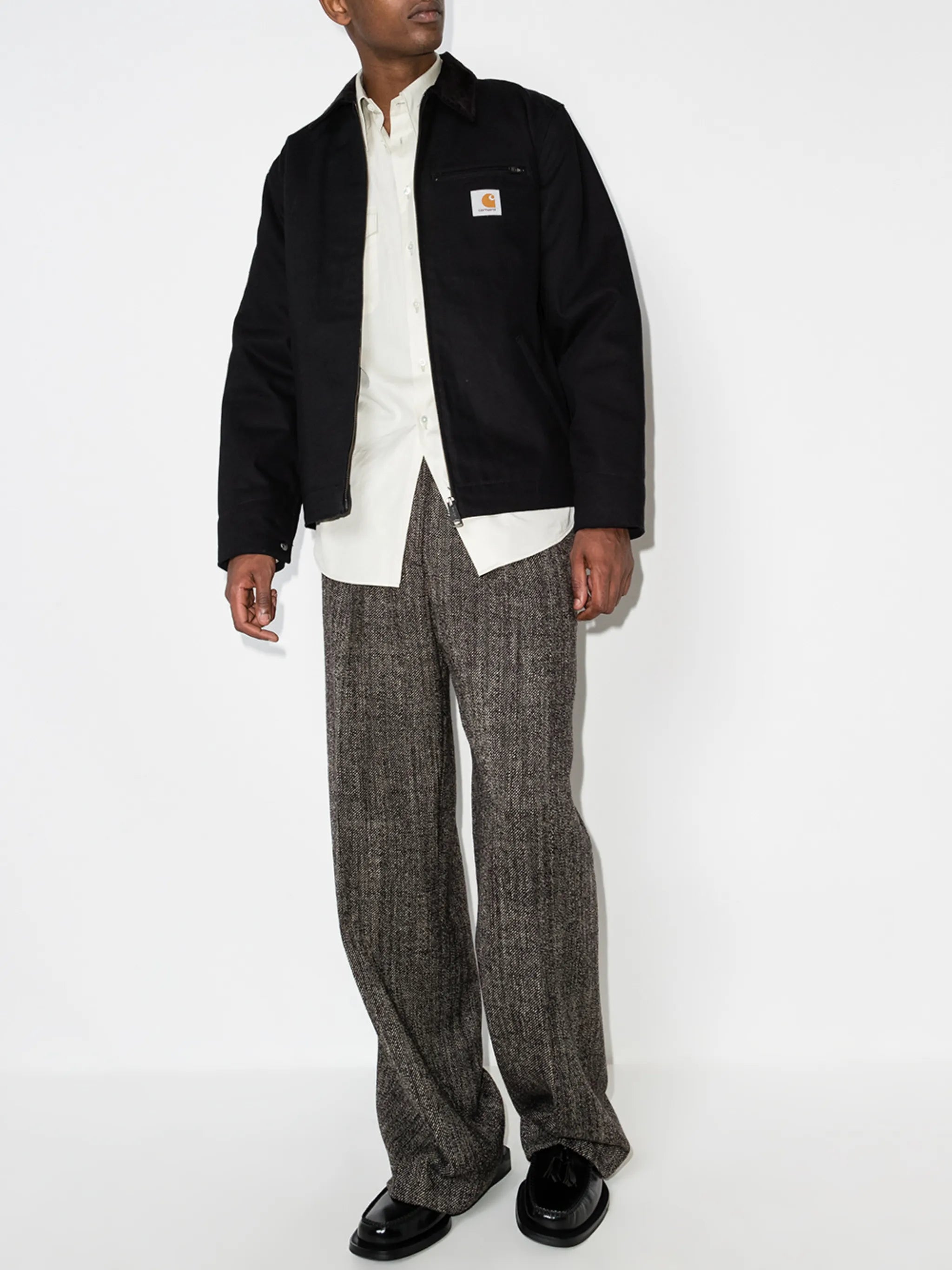 Detroit logo-patch zip-up jacket