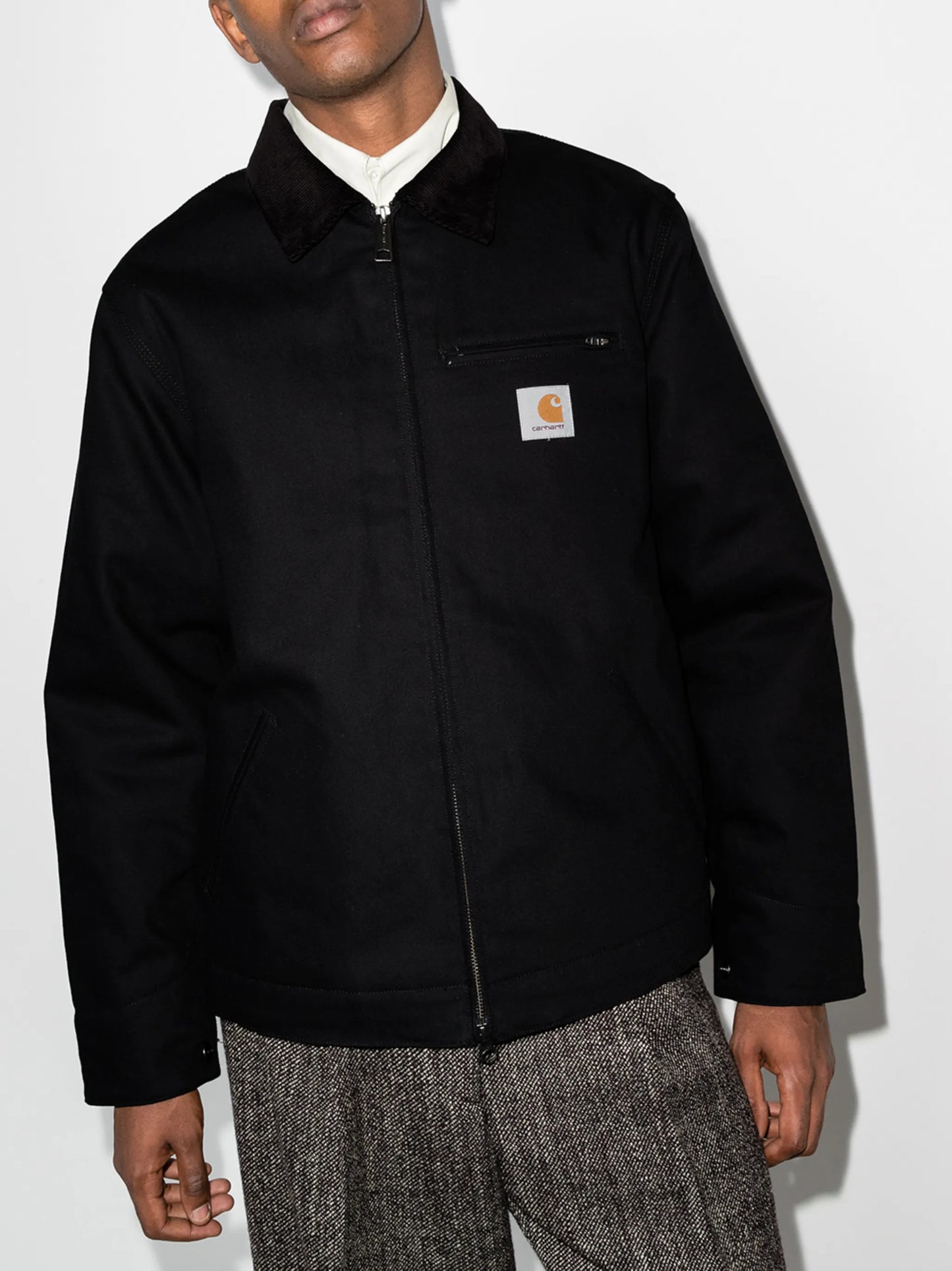 Detroit logo-patch zip-up jacket