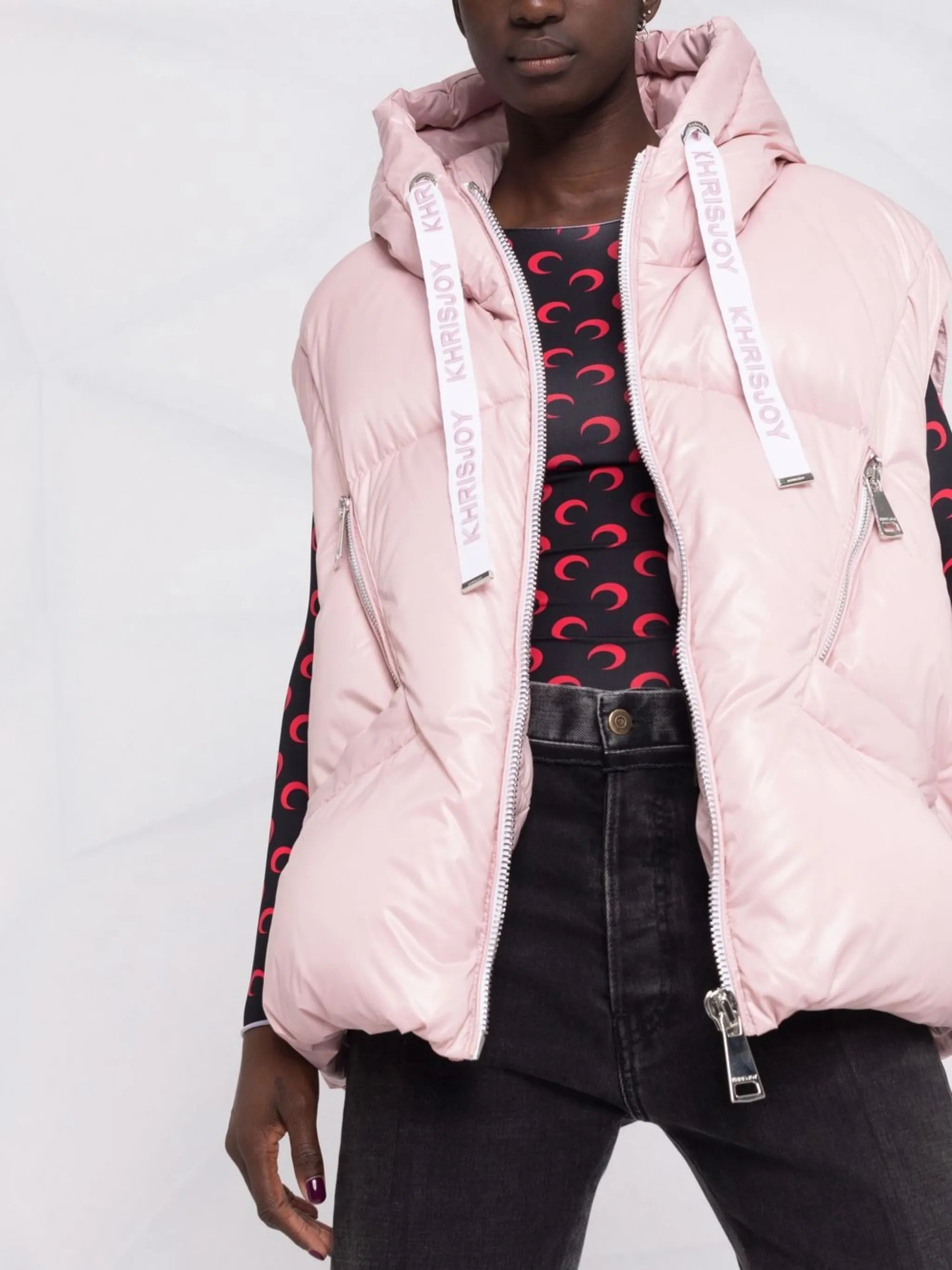 hooded padded gilet