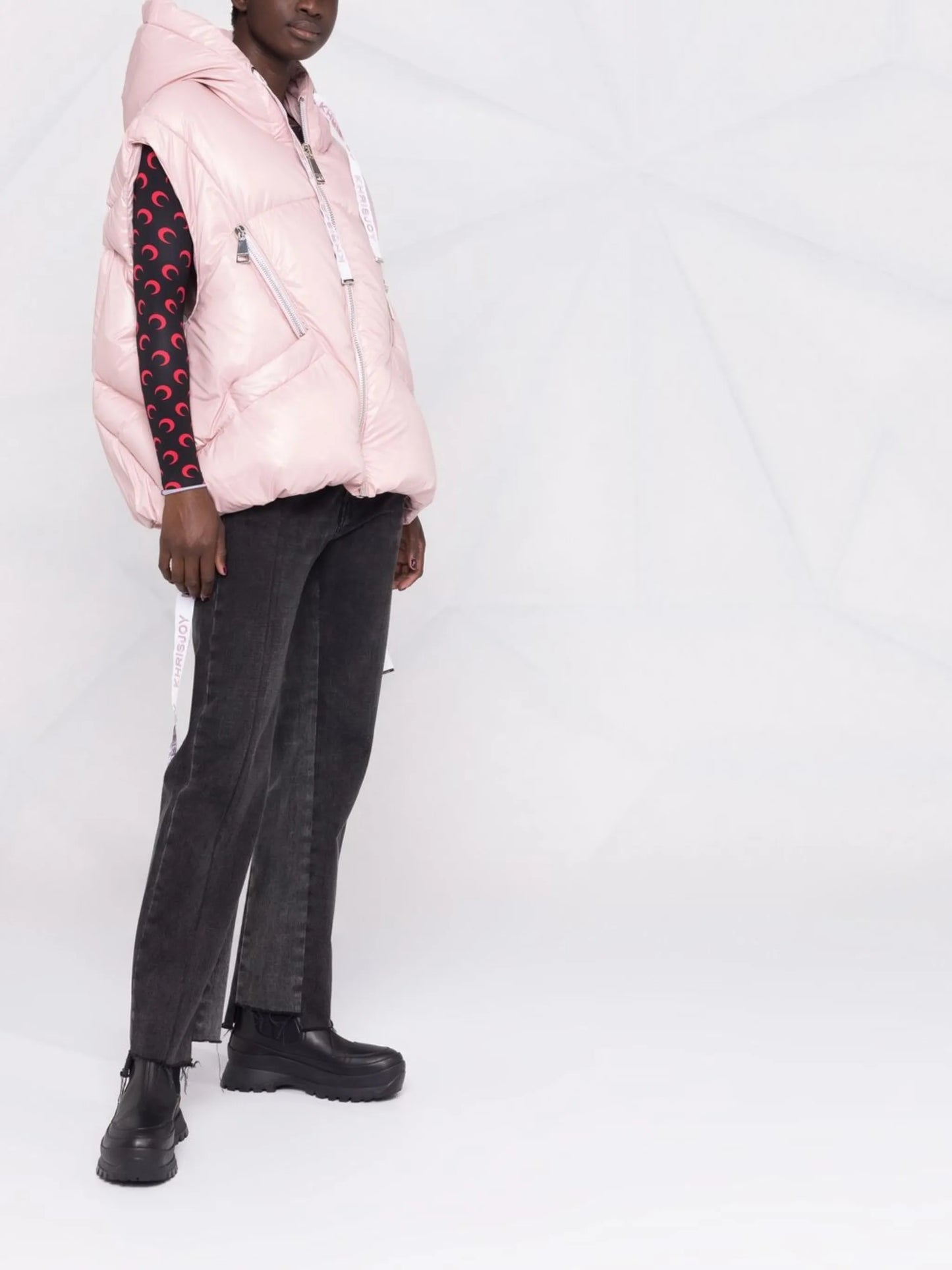 hooded padded gilet
