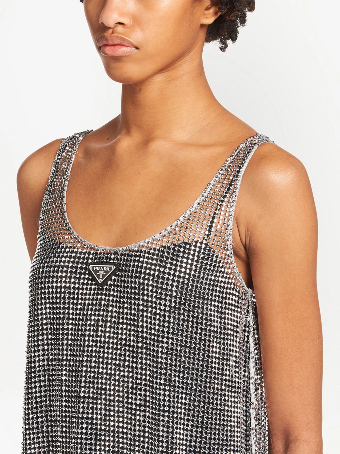 rhinestone-embellished shift dress