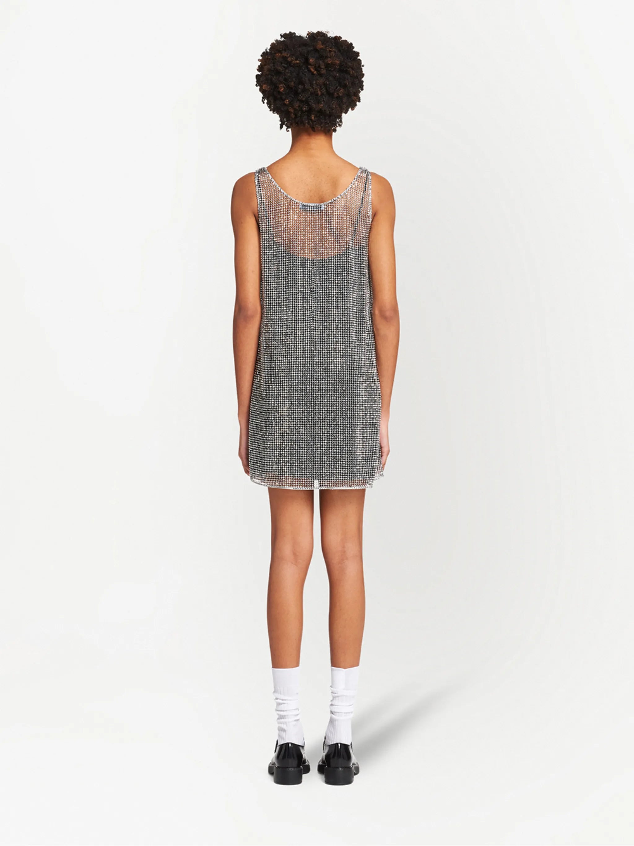 rhinestone-embellished shift dress