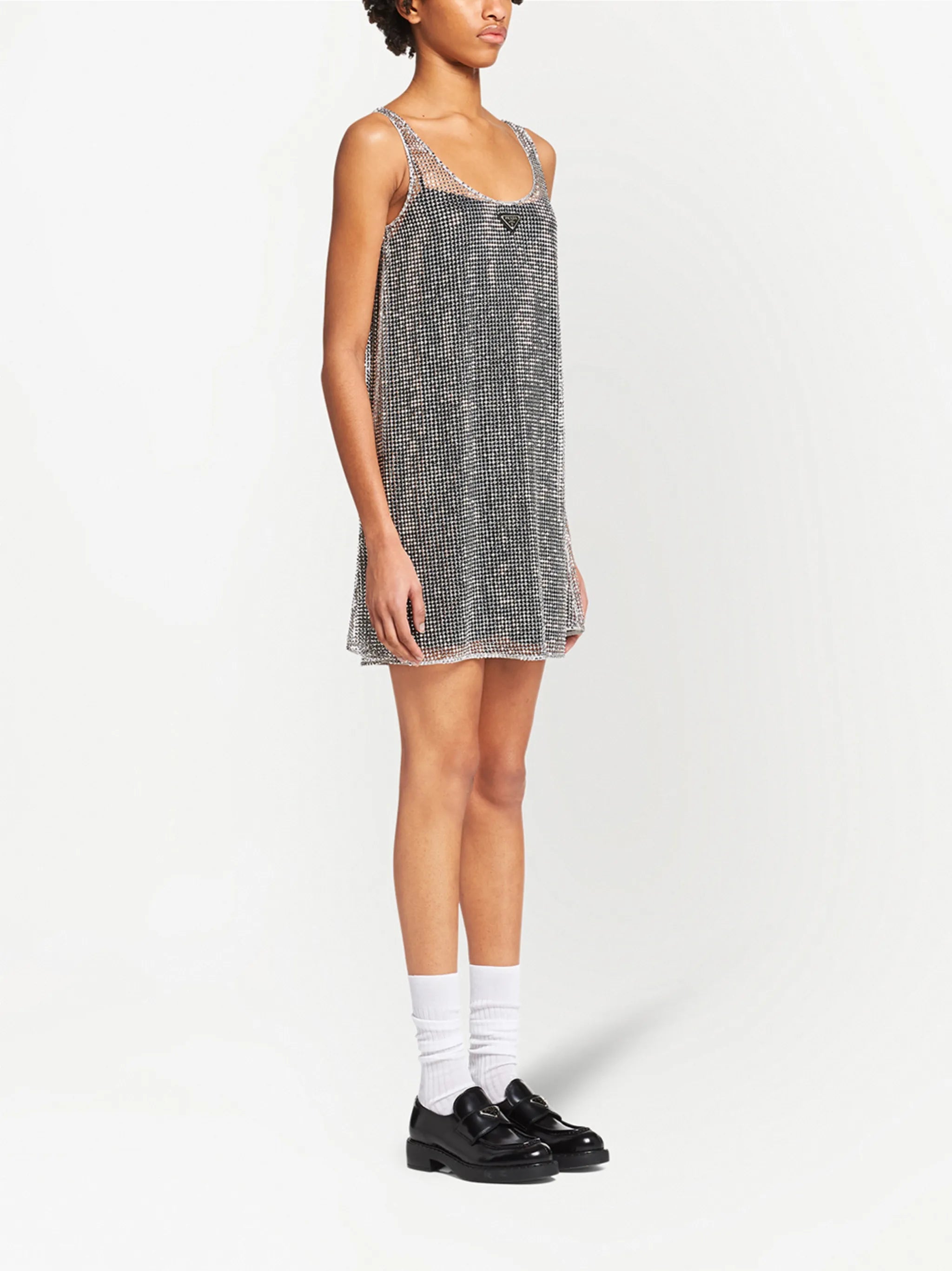 rhinestone-embellished shift dress