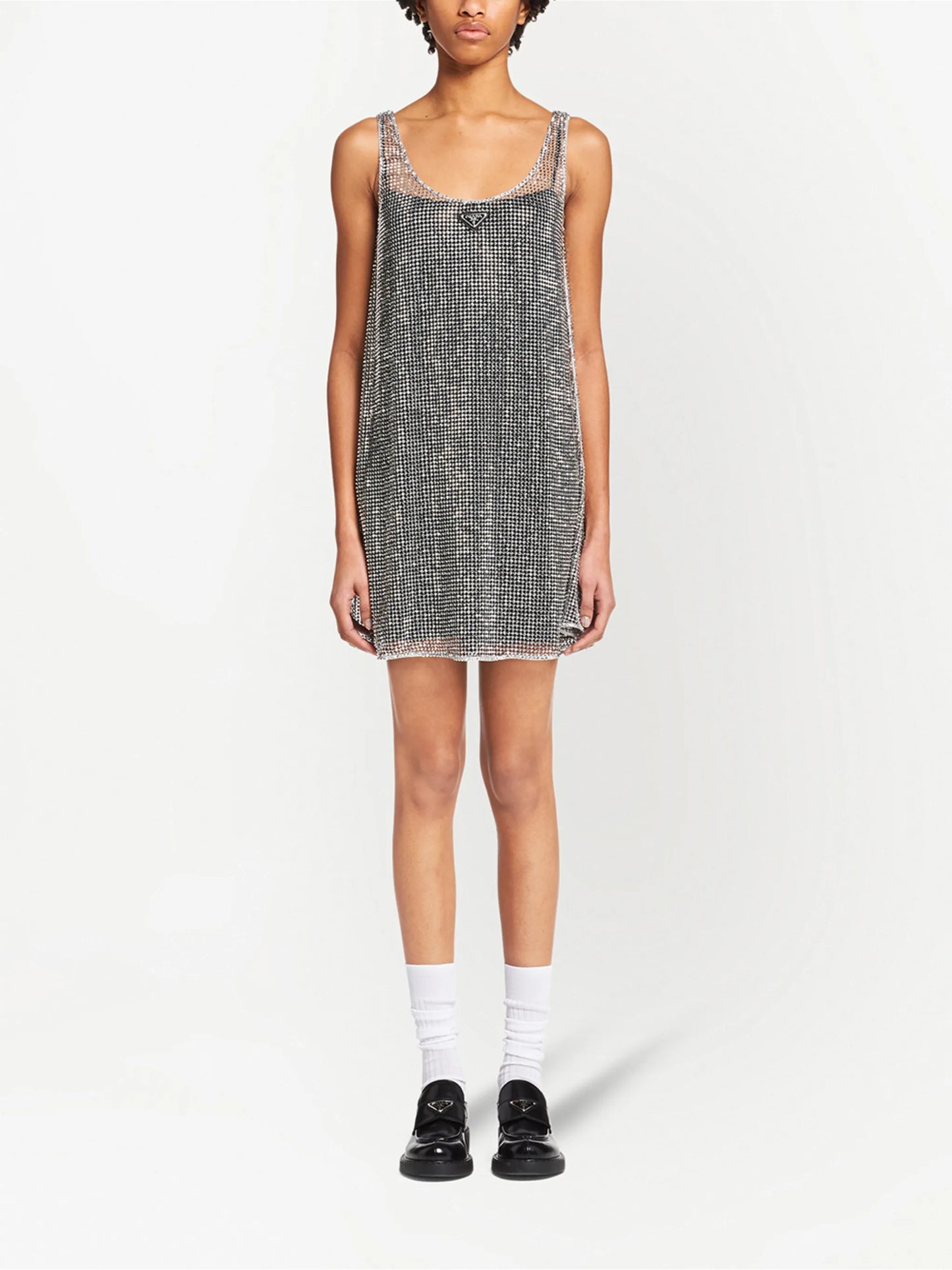 rhinestone-embellished shift dress