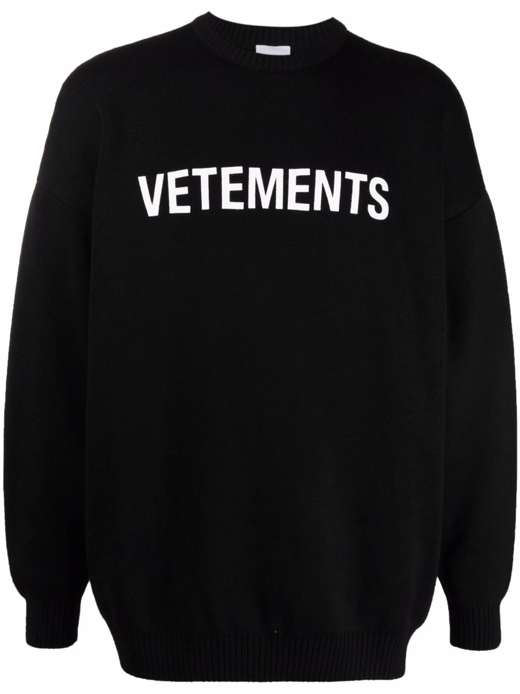 logo-print merino wool jumper