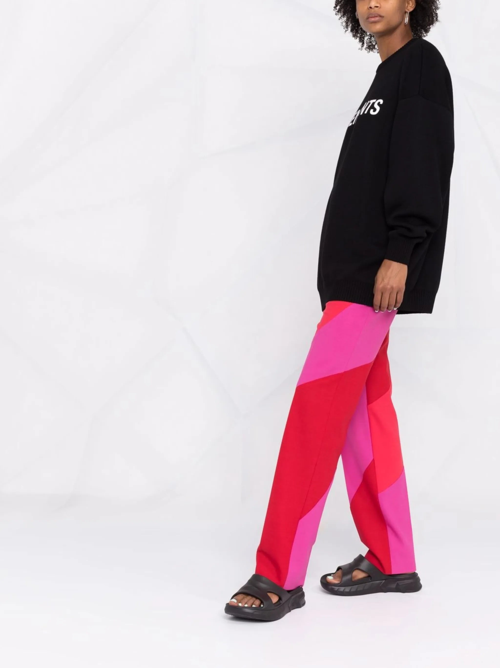 logo-print merino wool jumper
