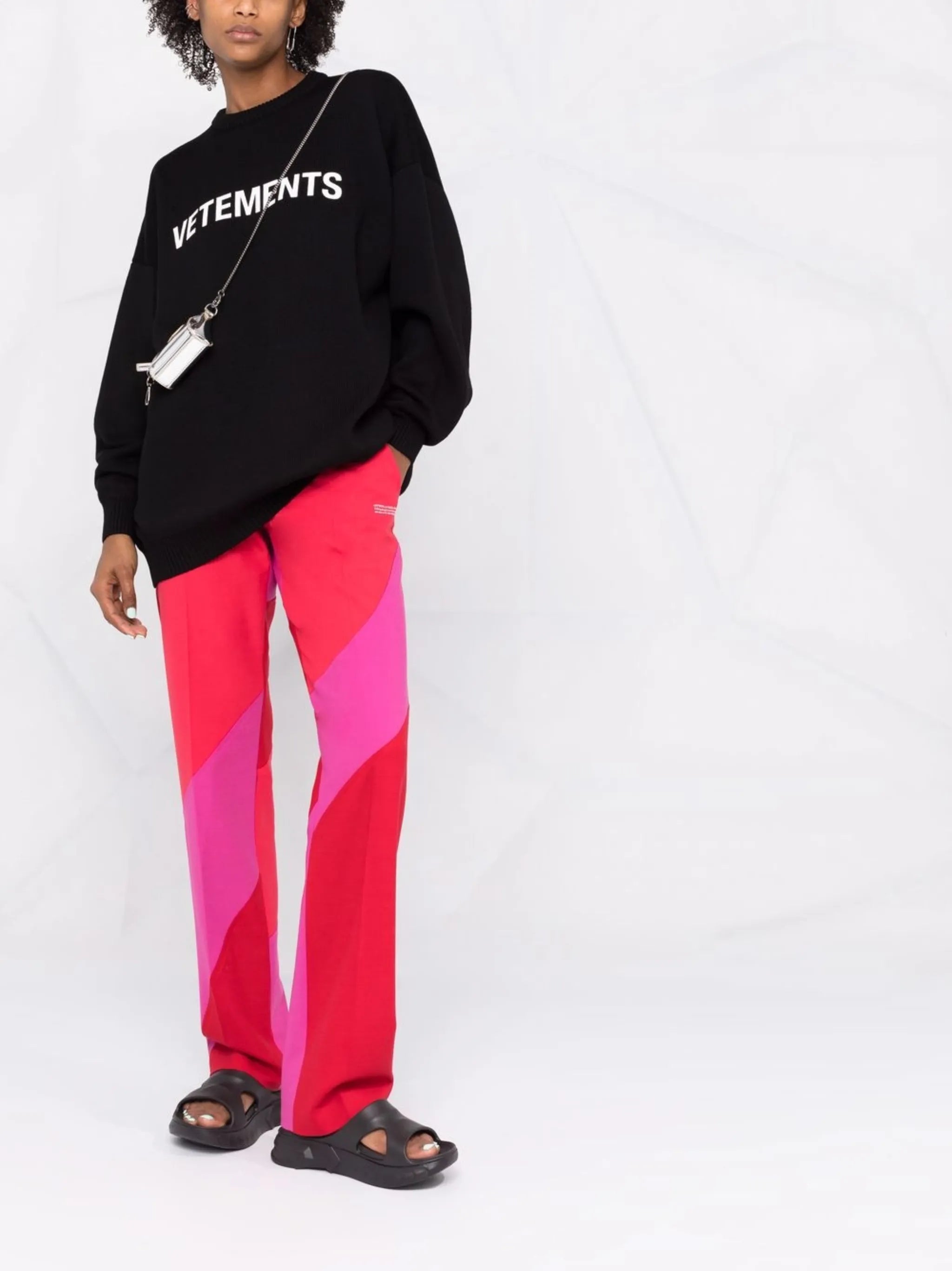 logo-print merino wool jumper