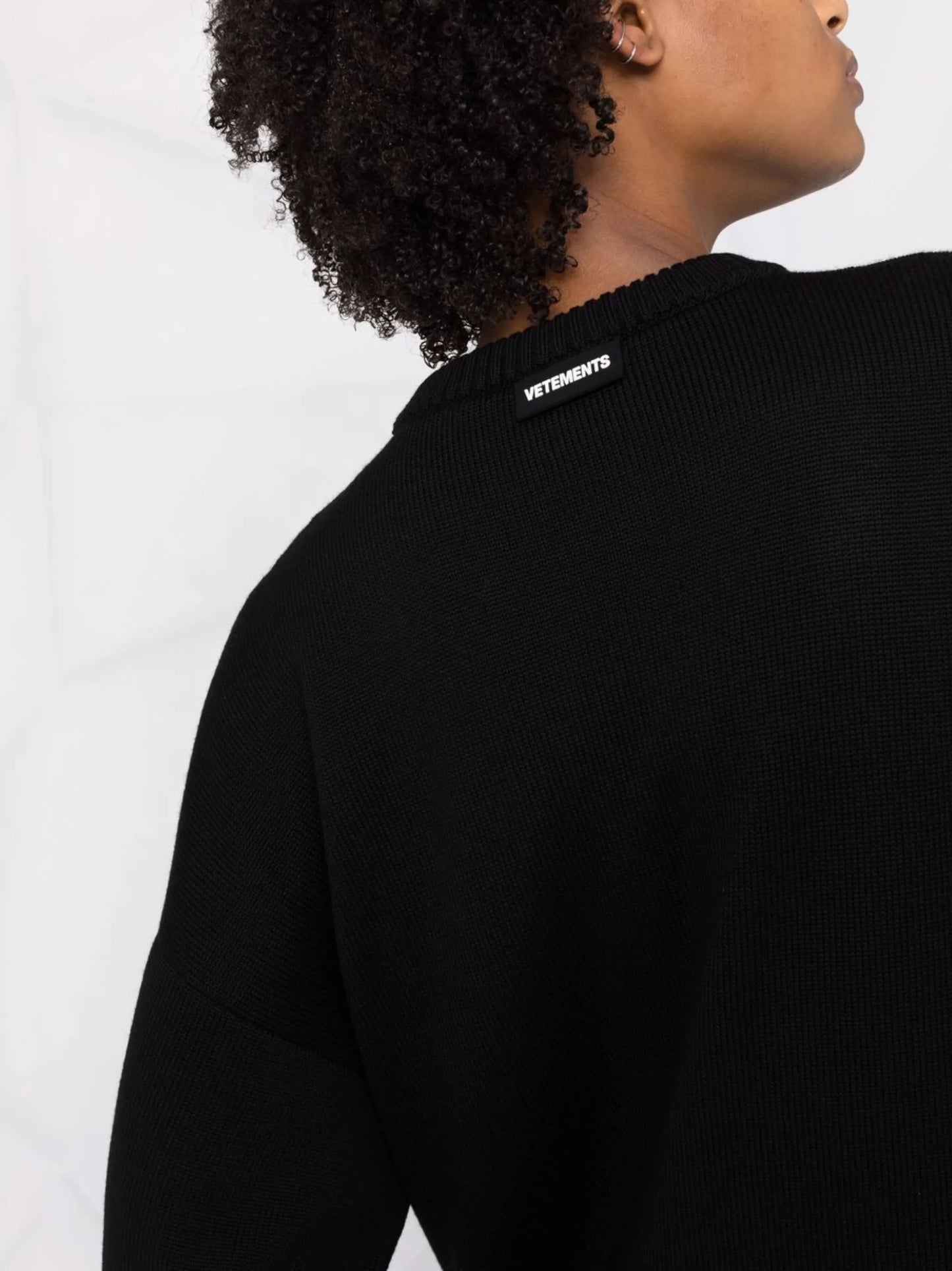logo-print merino wool jumper