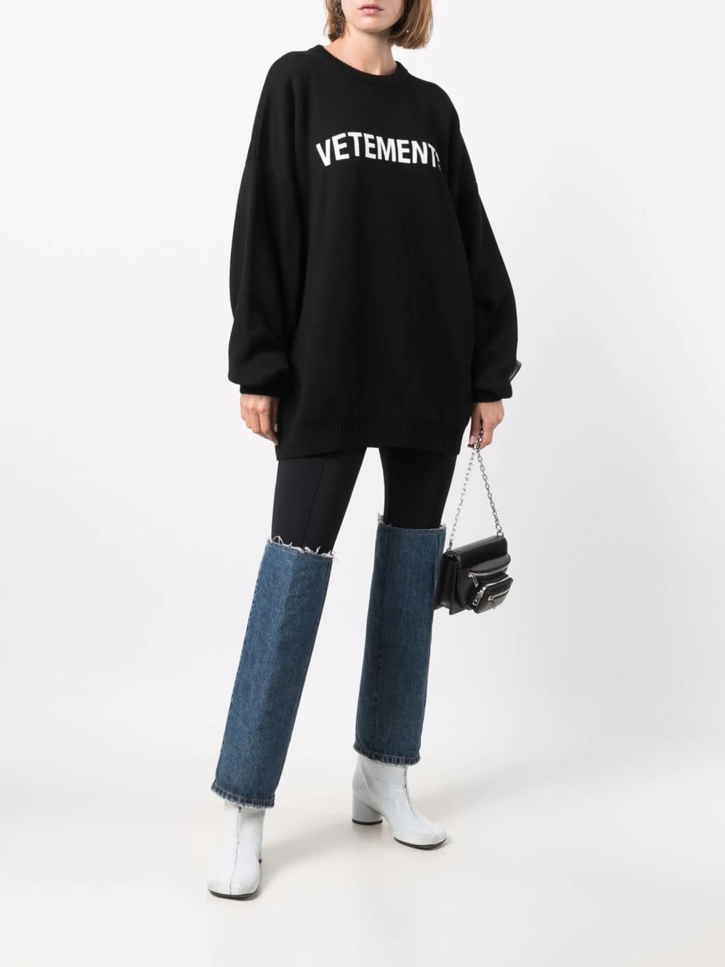 logo-print merino wool jumper