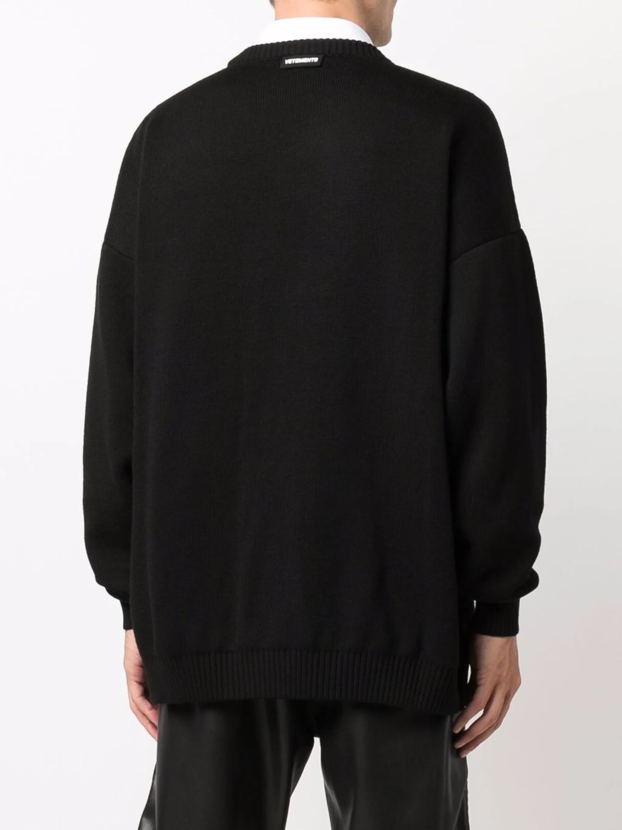 logo-print merino wool jumper